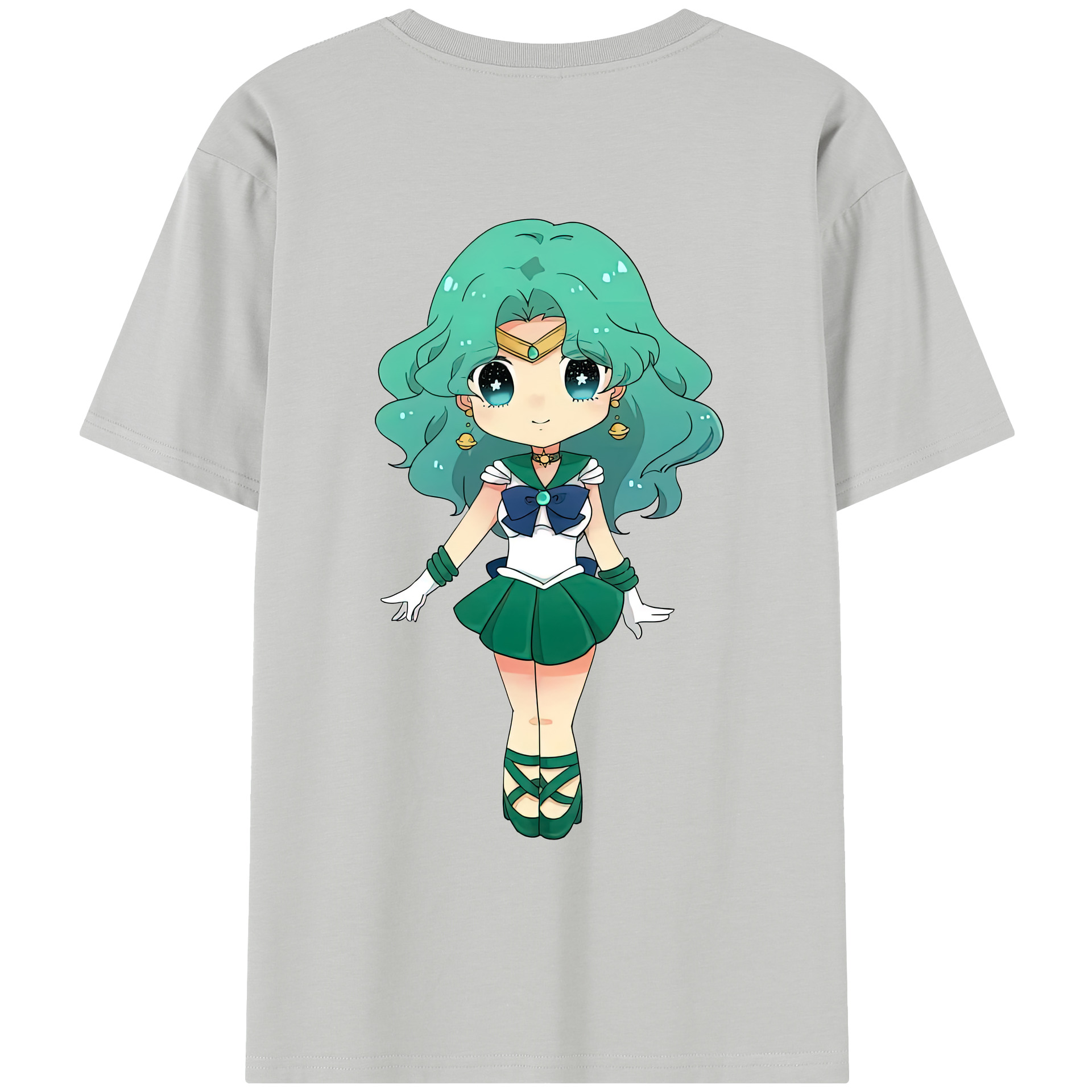 （画像用） 美少女戦士セーラームーン 海王 みちる（かいおう みちる） Sailor Moon Kaiou Michiru レディース半袖Tシャツ(バックプリント)