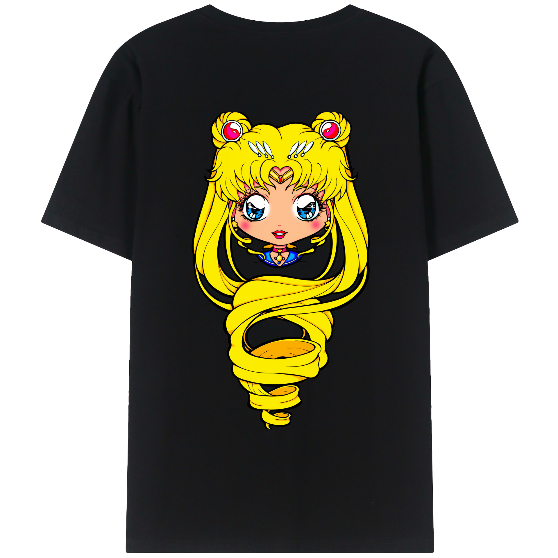 （画像用） 美少女戦士セーラームーン 月野 うさぎ つきの うさぎ Sailor Moon Tsukino Usagi レディース半袖Tシャツ(バックプリント)