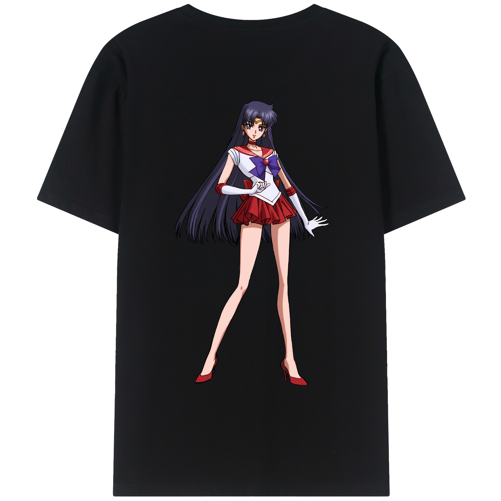 （画像用） 美少女戦士セーラームーン 火野レイ ひの レイ Sailor Moon Hino Rei （セーラーマーズ,Sailor Mars） レディース半袖Tシャツ(バックプリント)