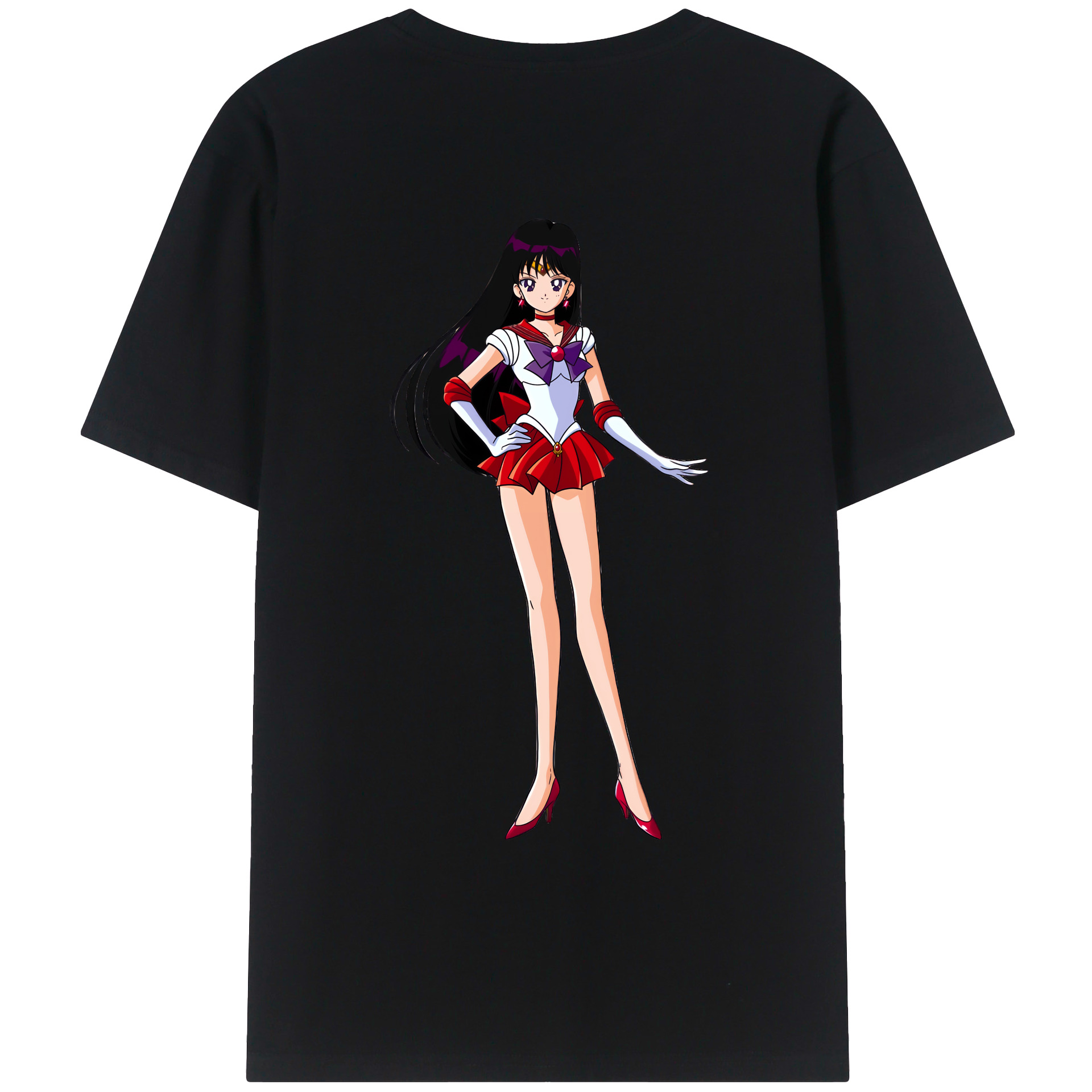（画像用） 美少女戦士セーラームーン 火野レイ ひの レイ Sailor Moon Hino Rei （セーラーマーズ,Sailor Mars） レディース半袖Tシャツ(バックプリント)