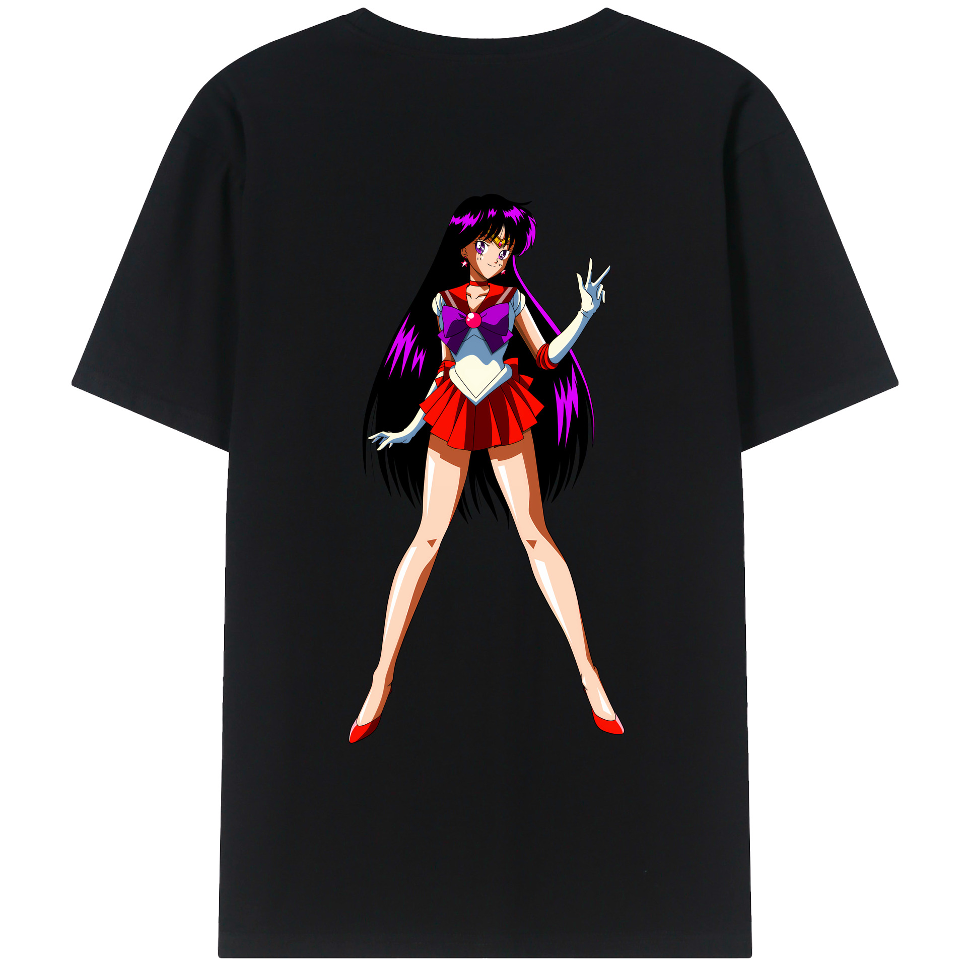 （画像用） 美少女戦士セーラームーン 火野レイ ひの レイ Sailor Moon Hino Rei （セーラーマーズ,Sailor Mars） レディース半袖Tシャツ(バックプリント)