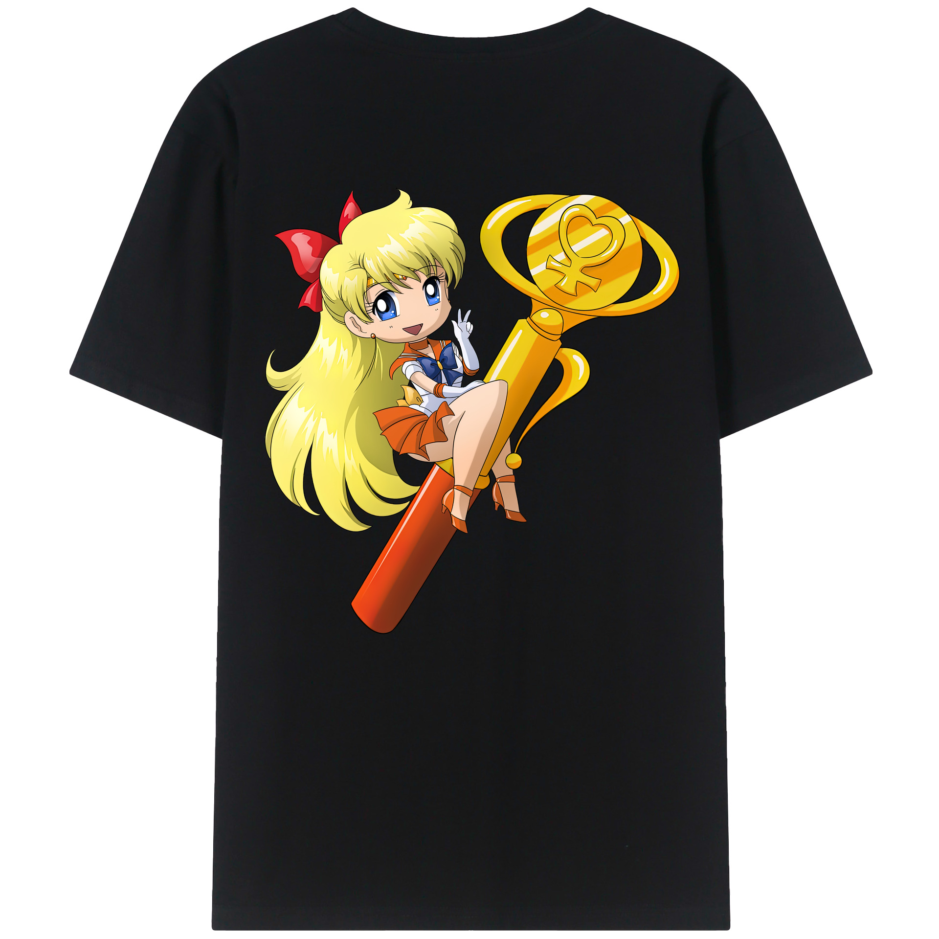 （画像用） 美少女戦士セーラームーン 愛野 美奈子 あいの みなこ Sailor Moon Aino Minako レディース半袖Tシャツ(バックプリント)