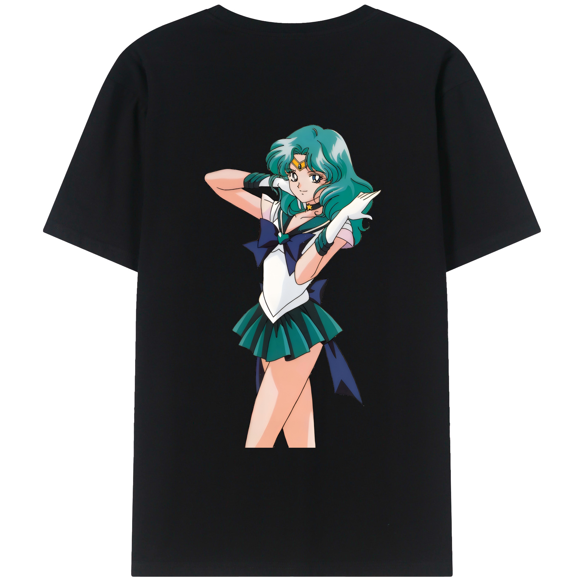 （画像用） 美少女戦士セーラームーン 海王 みちる（かいおう みちる） Sailor Moon Kaiou Michiru レディース半袖Tシャツ(バックプリント)