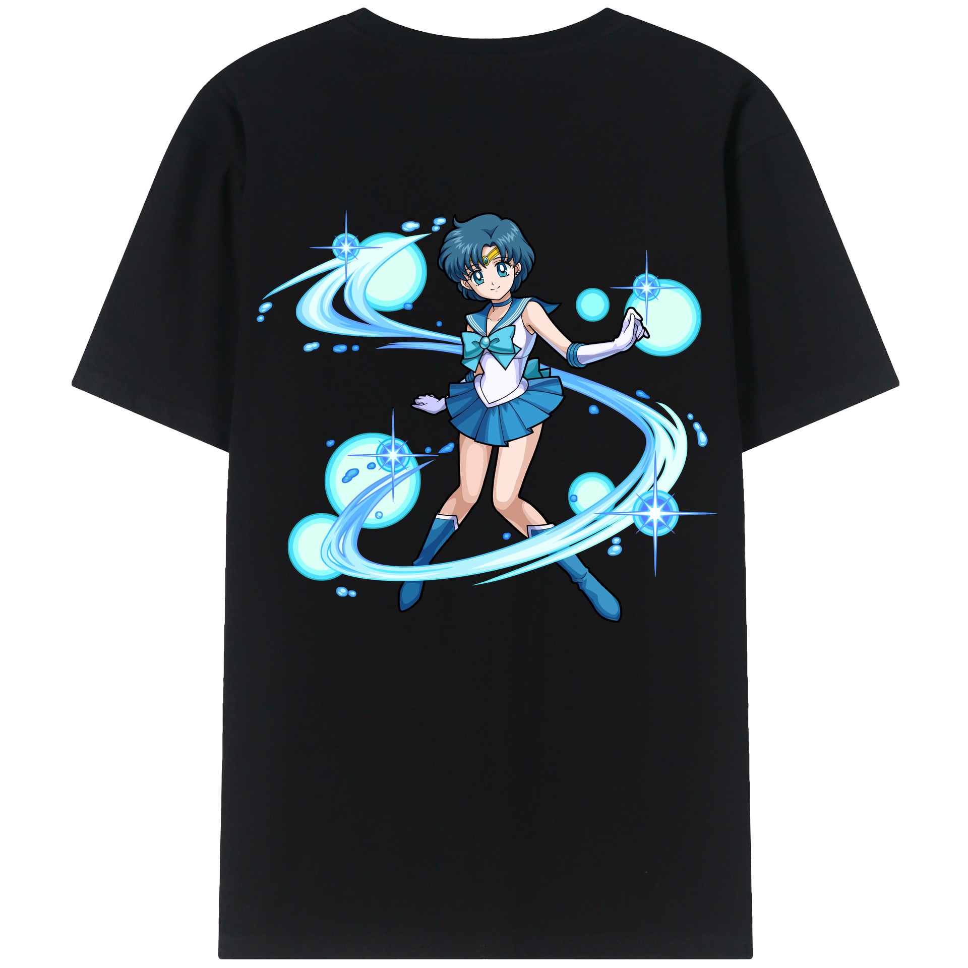 （画像用） 美少女戦士セーラームーン 水野 亜美 みずの あみ Sailor Moon Mizuno Ami レディース半袖Tシャツ(バックプリント)