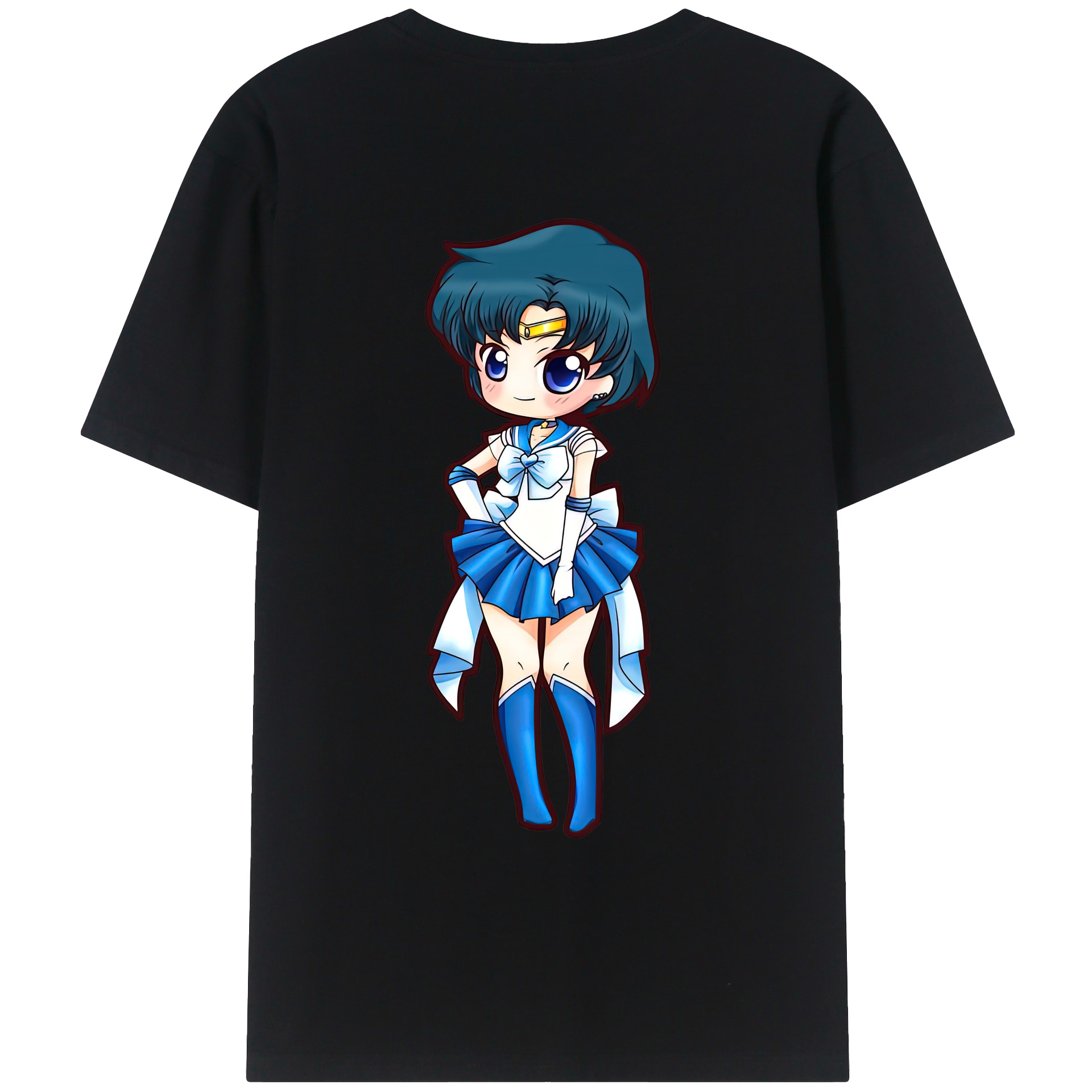 （画像用） 美少女戦士セーラームーン 水野 亜美 みずの あみ Sailor Moon Mizuno Ami レディース半袖Tシャツ(バックプリント)