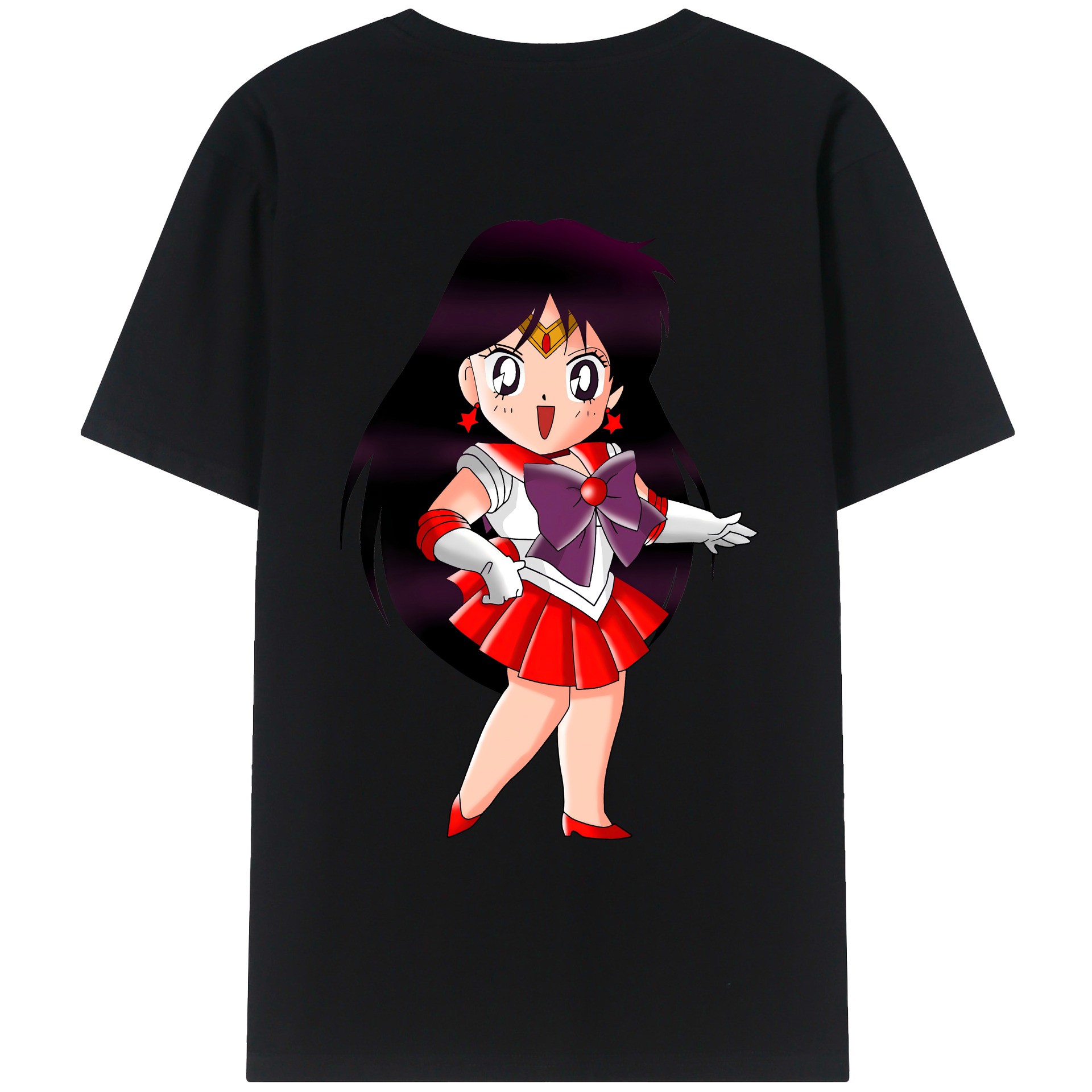 （画像用） 美少女戦士セーラームーン 火野レイ ひの レイ Sailor Moon Hino Rei （セーラーマーズ,Sailor Mars） レディース半袖Tシャツ(バックプリント)