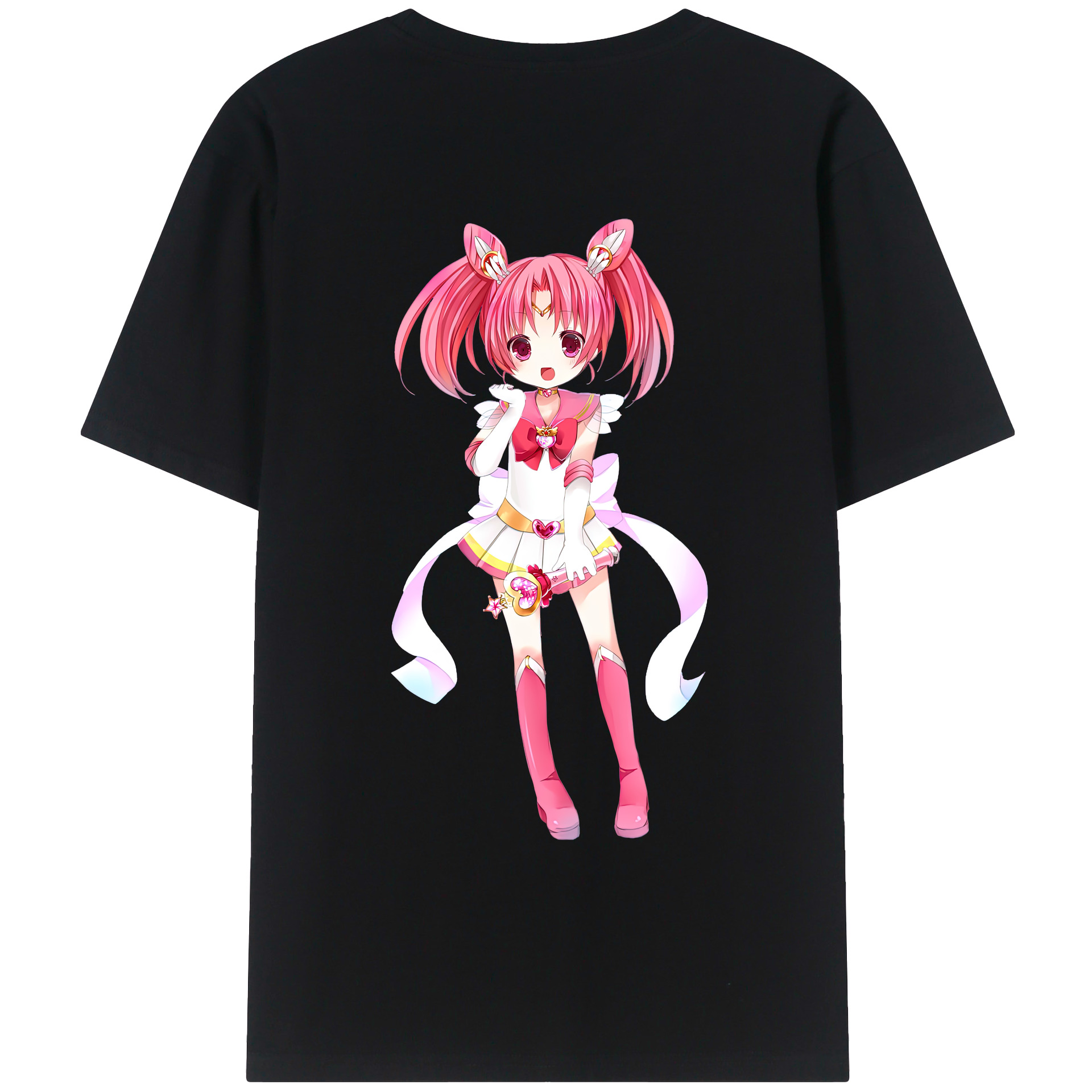 （画像用） 美少女戦士セーラームーン ちびうさ Sailor Moon Chibiusa Tsukino Usagi Small Lady Serenity レディース半袖Tシャツ(バックプリント)