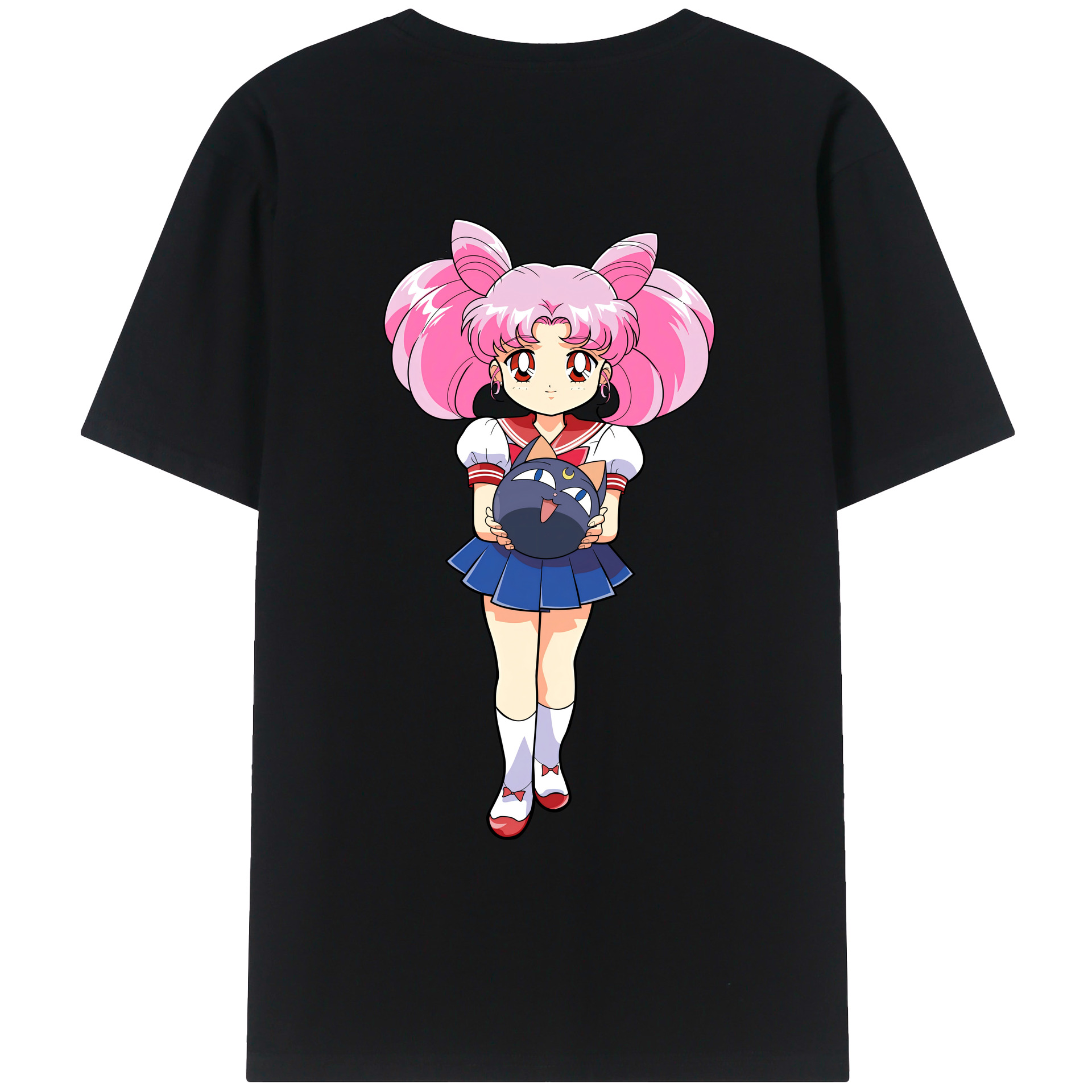 （画像用） 美少女戦士セーラームーン ちびうさ Sailor Moon Chibiusa Tsukino Usagi Small Lady Serenity レディース半袖Tシャツ(バックプリント)