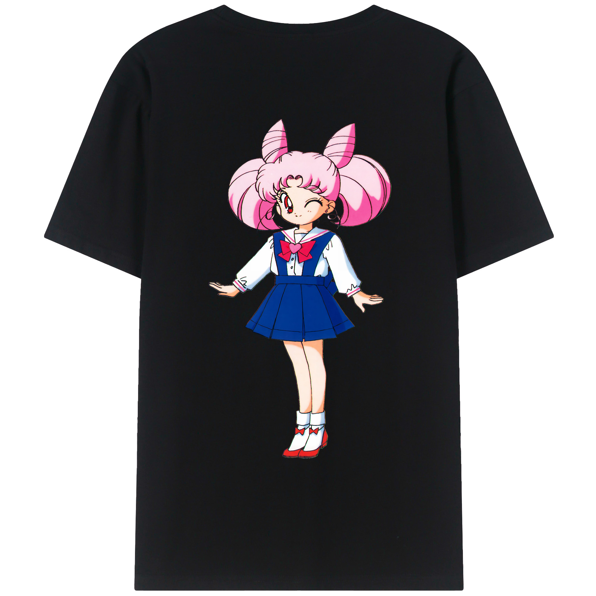 （画像用） 美少女戦士セーラームーン ちびうさ Sailor Moon Chibiusa Tsukino Usagi Small Lady Serenity レディース半袖Tシャツ(バックプリント)
