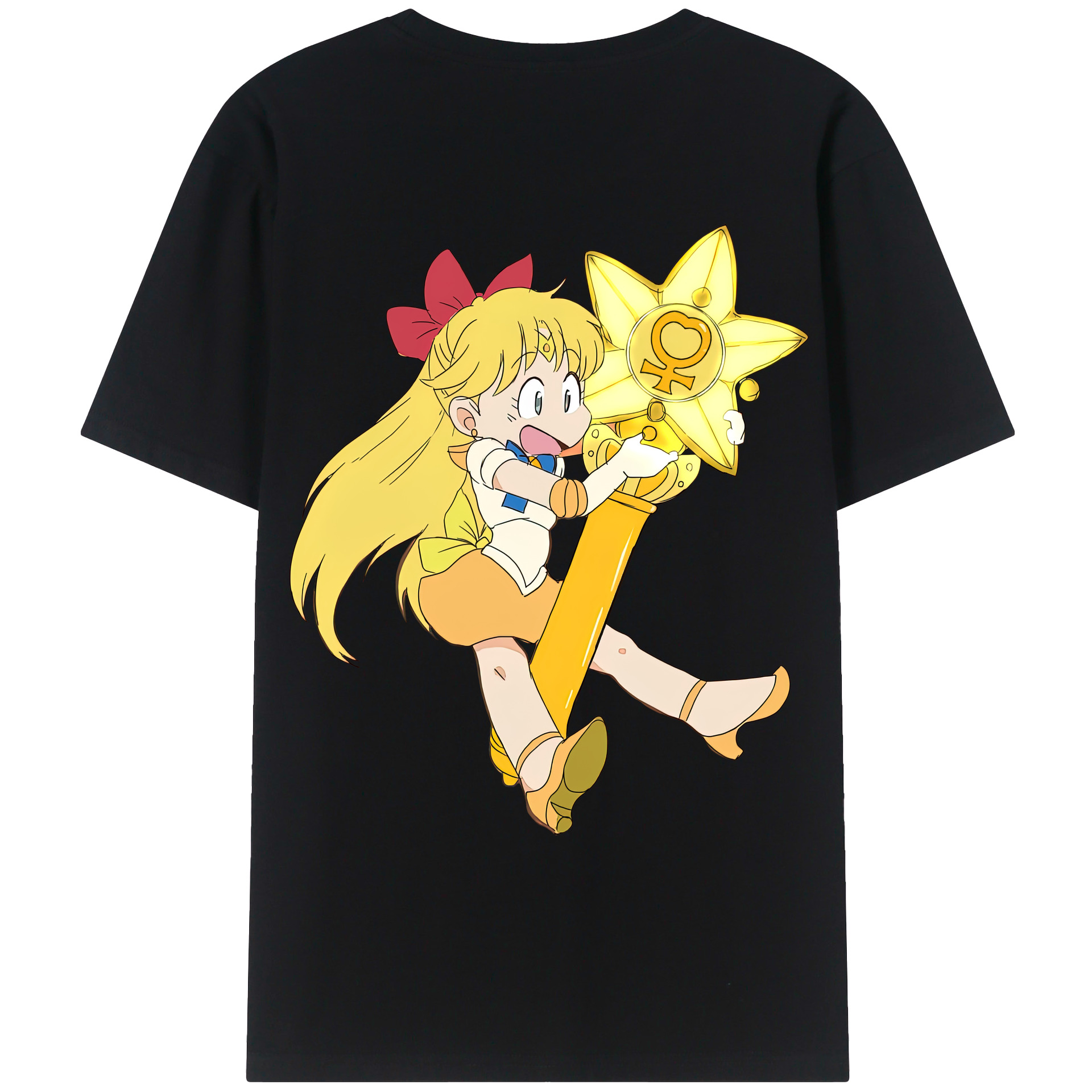 （画像用） 美少女戦士セーラームーン 愛野 美奈子 あいの みなこ Sailor Moon Aino Minako レディース半袖Tシャツ(バックプリント)