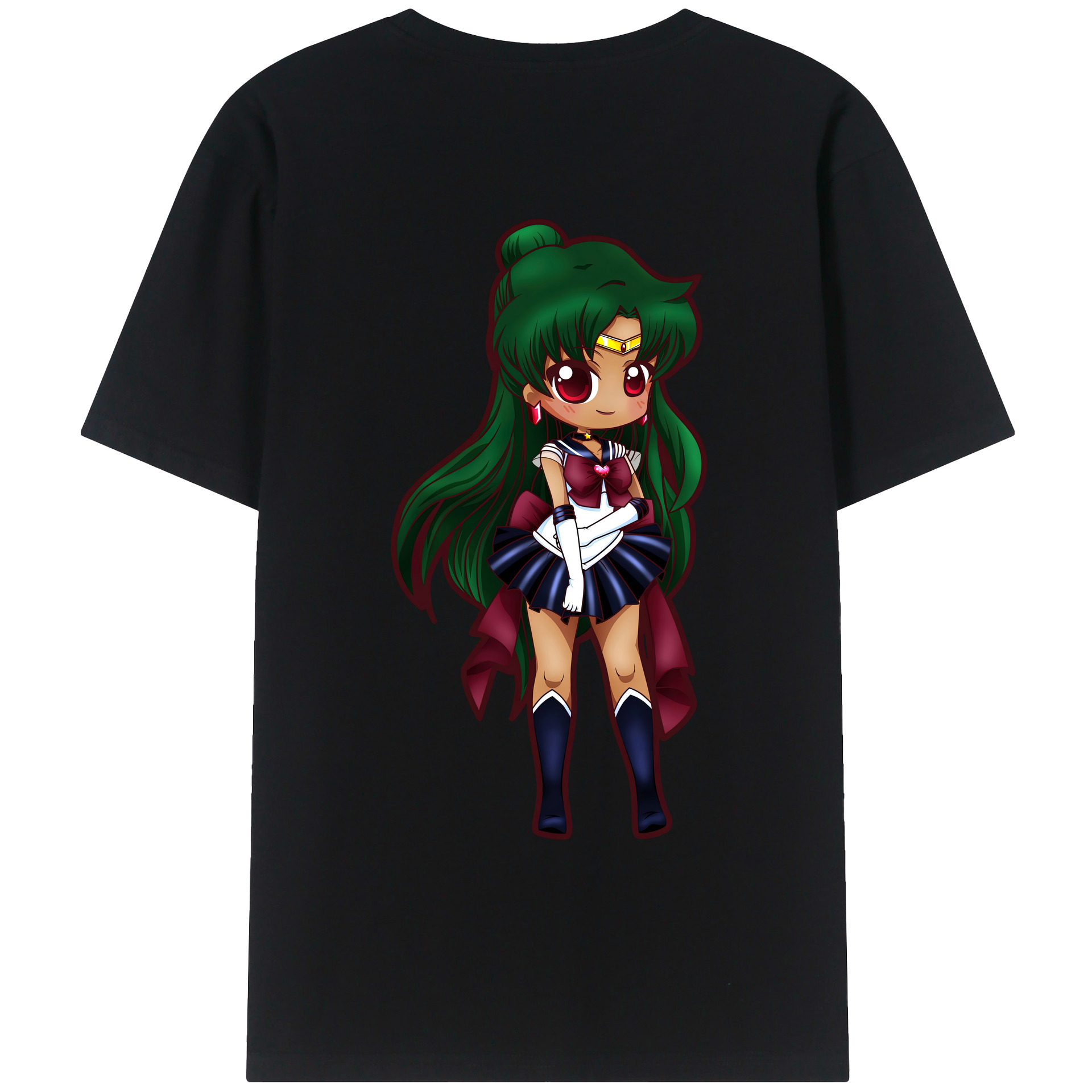 （画像用） 美少女戦士セーラームーン 冥王せつな Sailor Moon Meiou Setsuna レディース半袖Tシャツ(バックプリント)