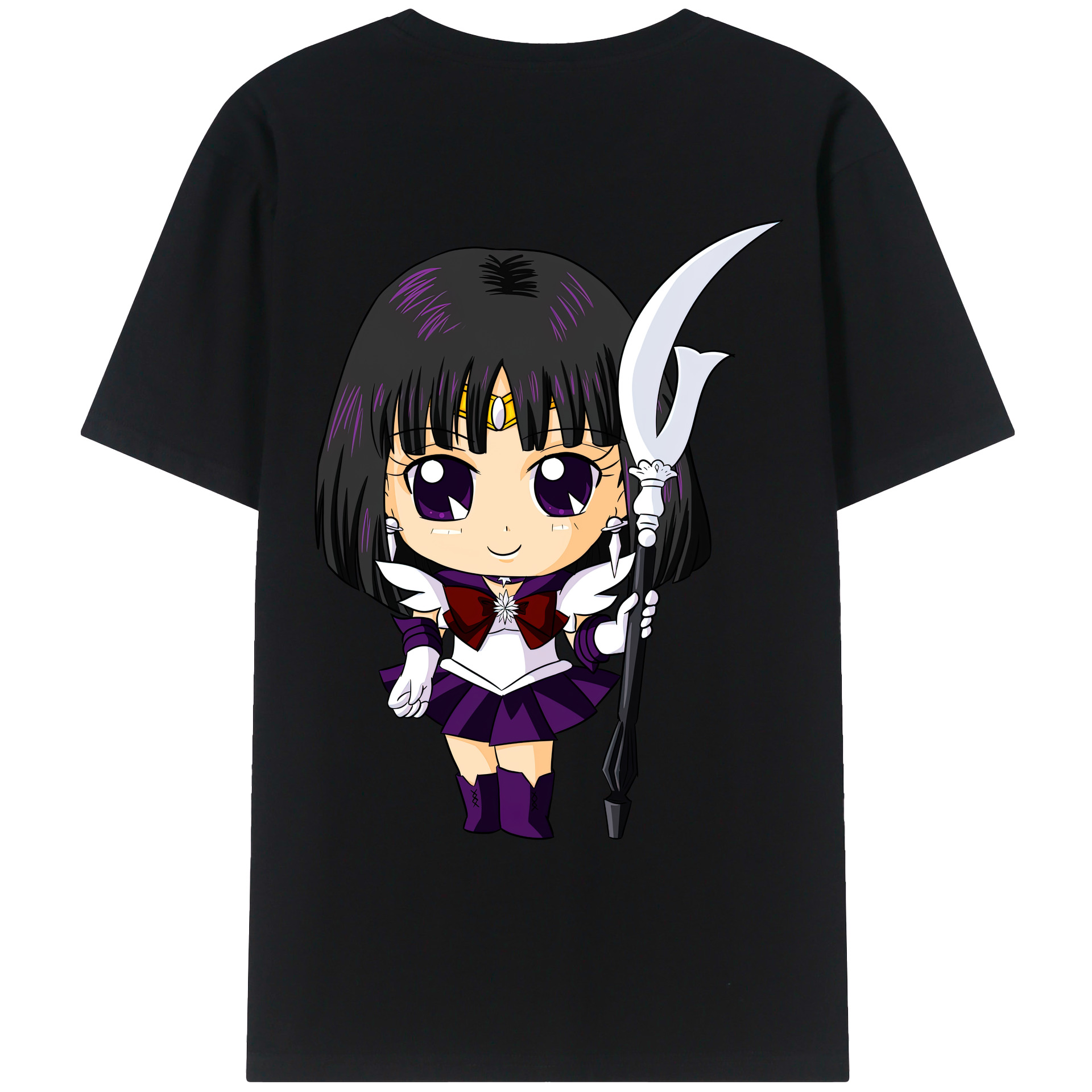 （画像用） 美少女戦士セーラームーン 土萠ほたる Sailor Moon Tomoe Hotaru （セーラーサターン；Sailor Saturn） レディース半袖Tシャツ(バックプリント)