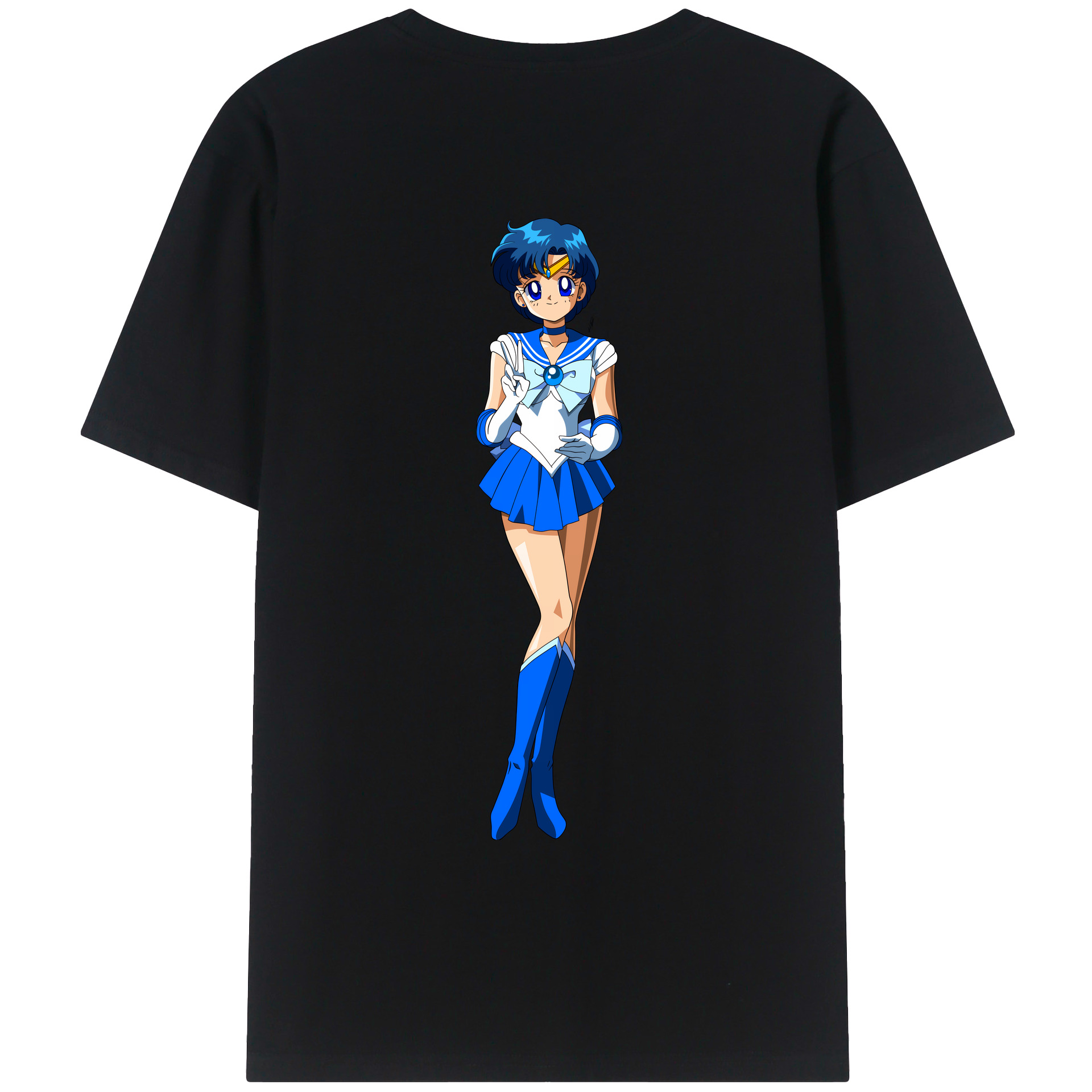（画像用） 美少女戦士セーラームーン 水野 亜美 みずの あみ Sailor Moon Mizuno Ami レディース半袖Tシャツ(バックプリント)