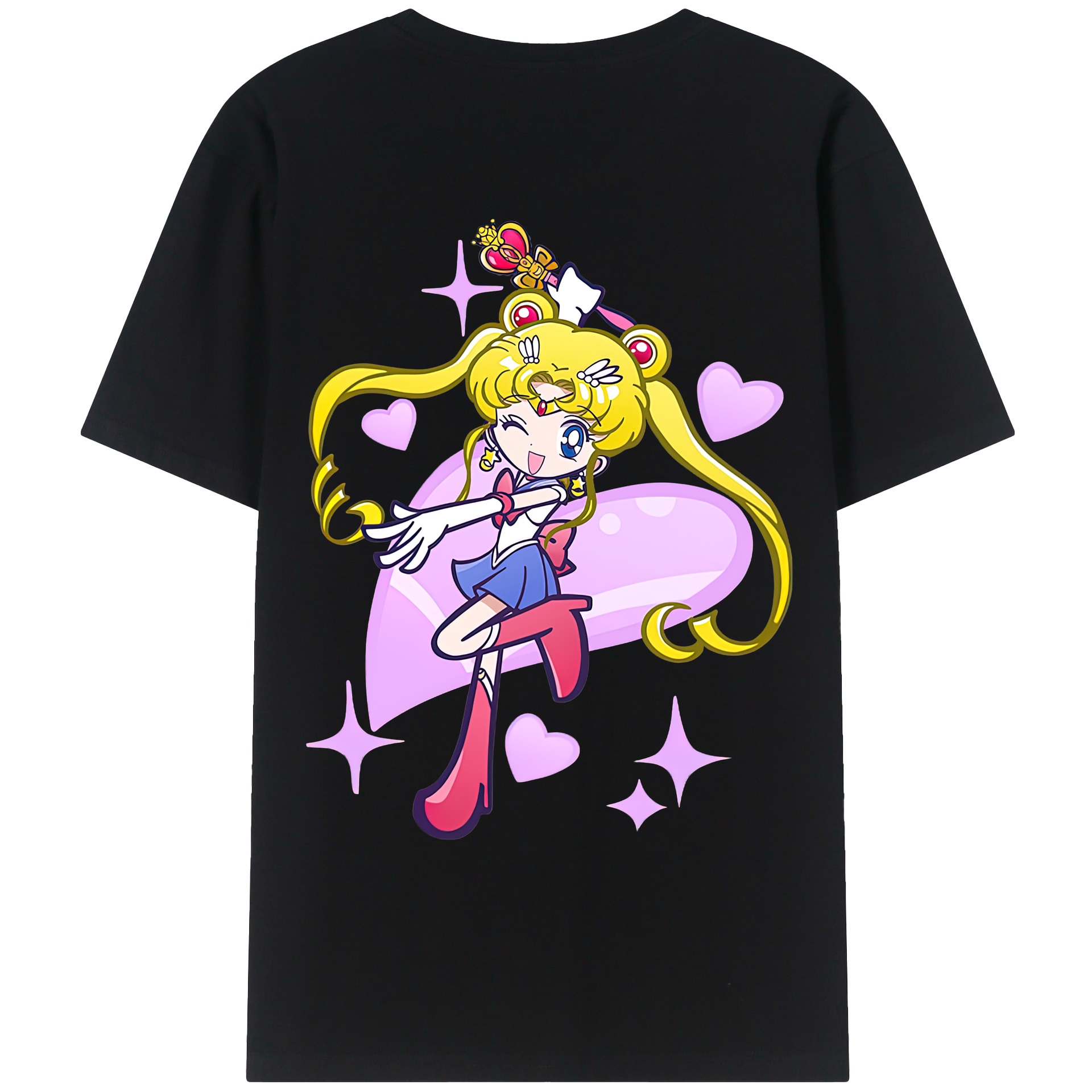 （画像用） 美少女戦士セーラームーン 月野 うさぎ つきの うさぎ Sailor Moon Tsukino Usagi レディース半袖Tシャツ(バックプリント)