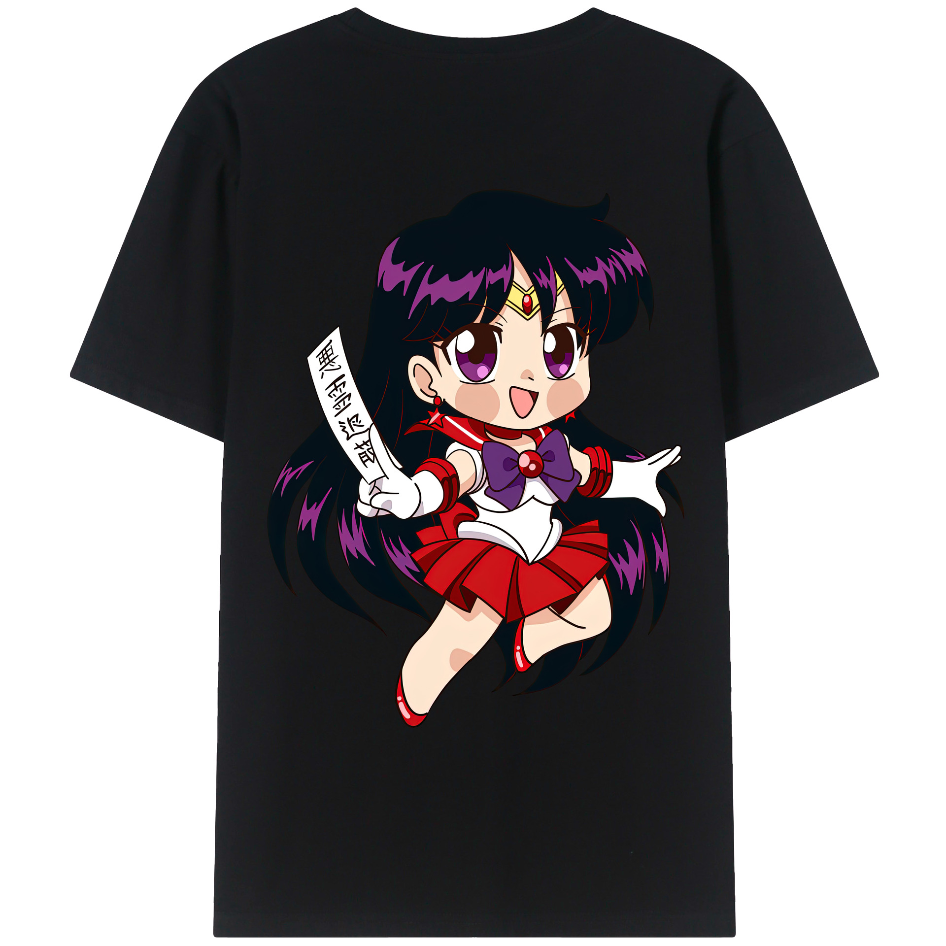 （画像用） 美少女戦士セーラームーン 火野レイ ひの レイ Sailor Moon Hino Rei （セーラーマーズ,Sailor Mars） レディース半袖Tシャツ(バックプリント)
