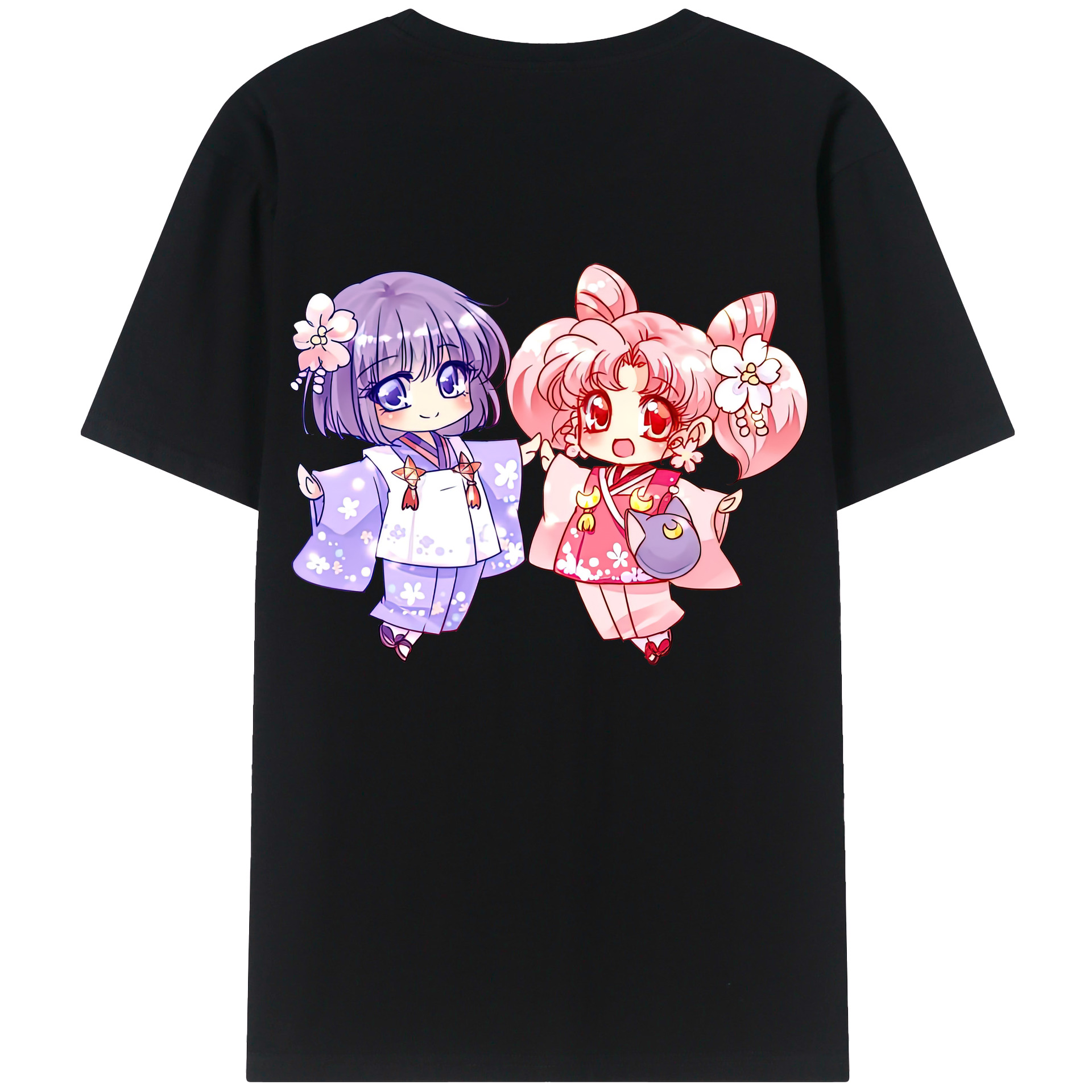 （画像用） 美少女戦士セーラームーン ちびうさ Sailor Moon Chibiusa Tsukino Usagi Small Lady Serenity レディース半袖Tシャツ(バックプリント)