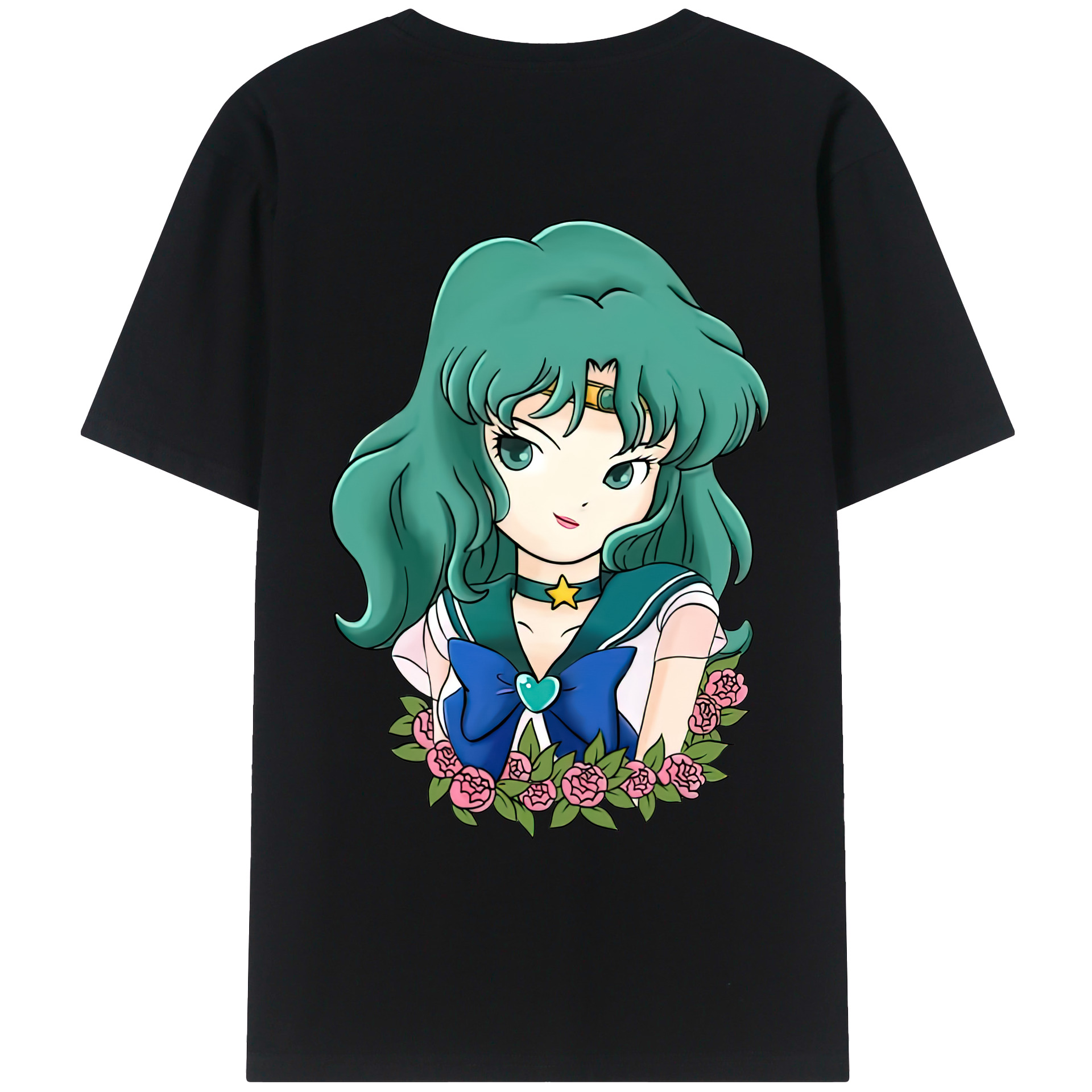 （画像用） 美少女戦士セーラームーン 海王 みちる（かいおう みちる） Sailor Moon Kaiou Michiru レディース半袖Tシャツ(バックプリント)