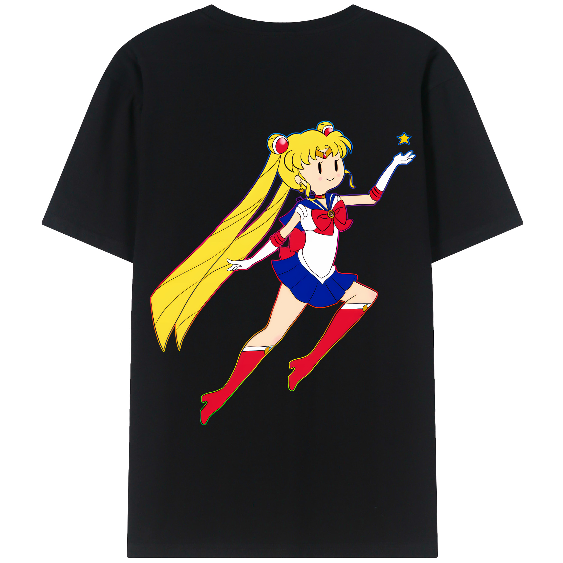 （画像用） 美少女戦士セーラームーン 月野 うさぎ つきの うさぎ Sailor Moon Tsukino Usagi レディース半袖Tシャツ(バックプリント)