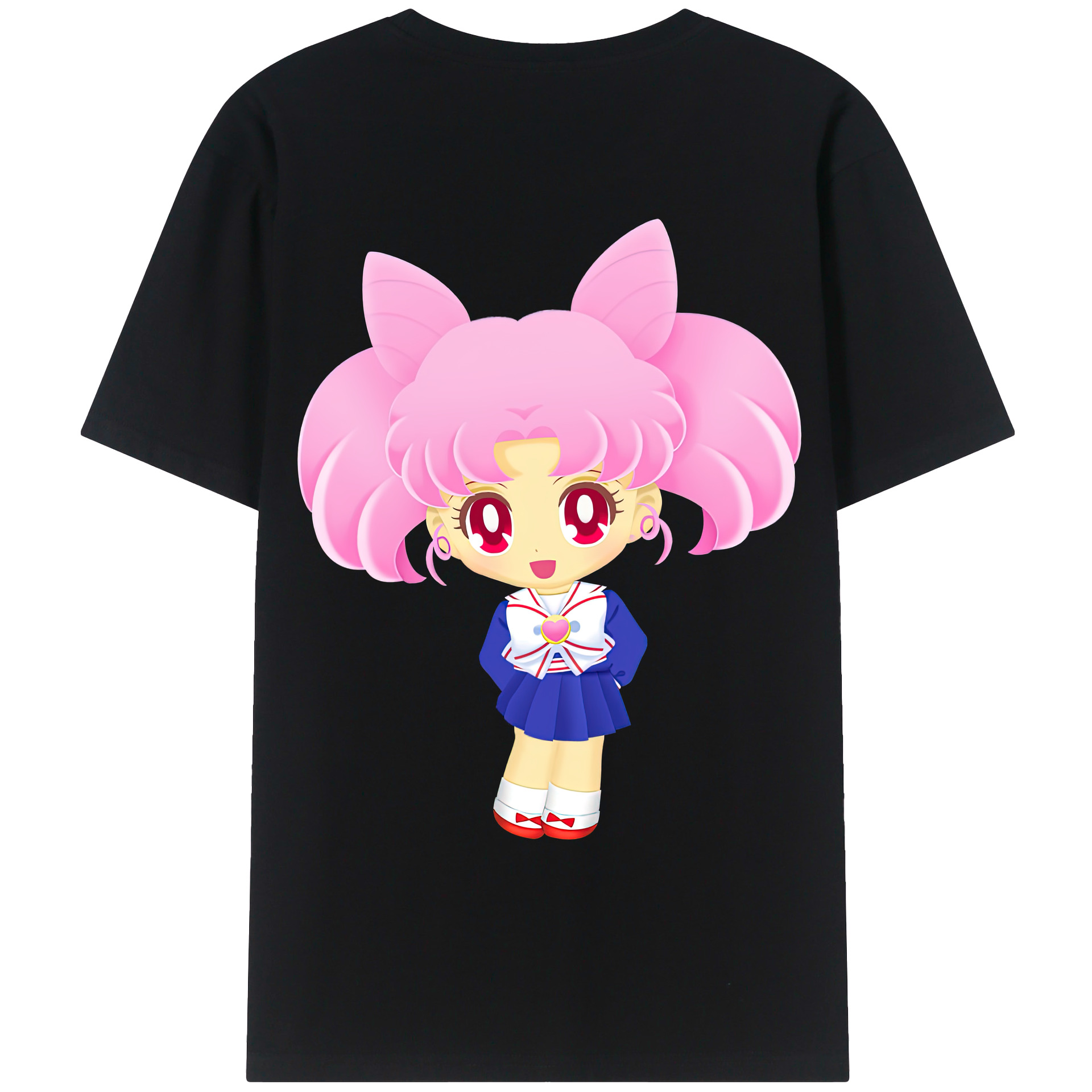 （画像用） 美少女戦士セーラームーン ちびうさ Sailor Moon Chibiusa Tsukino Usagi Small Lady Serenity レディース半袖Tシャツ(バックプリント)