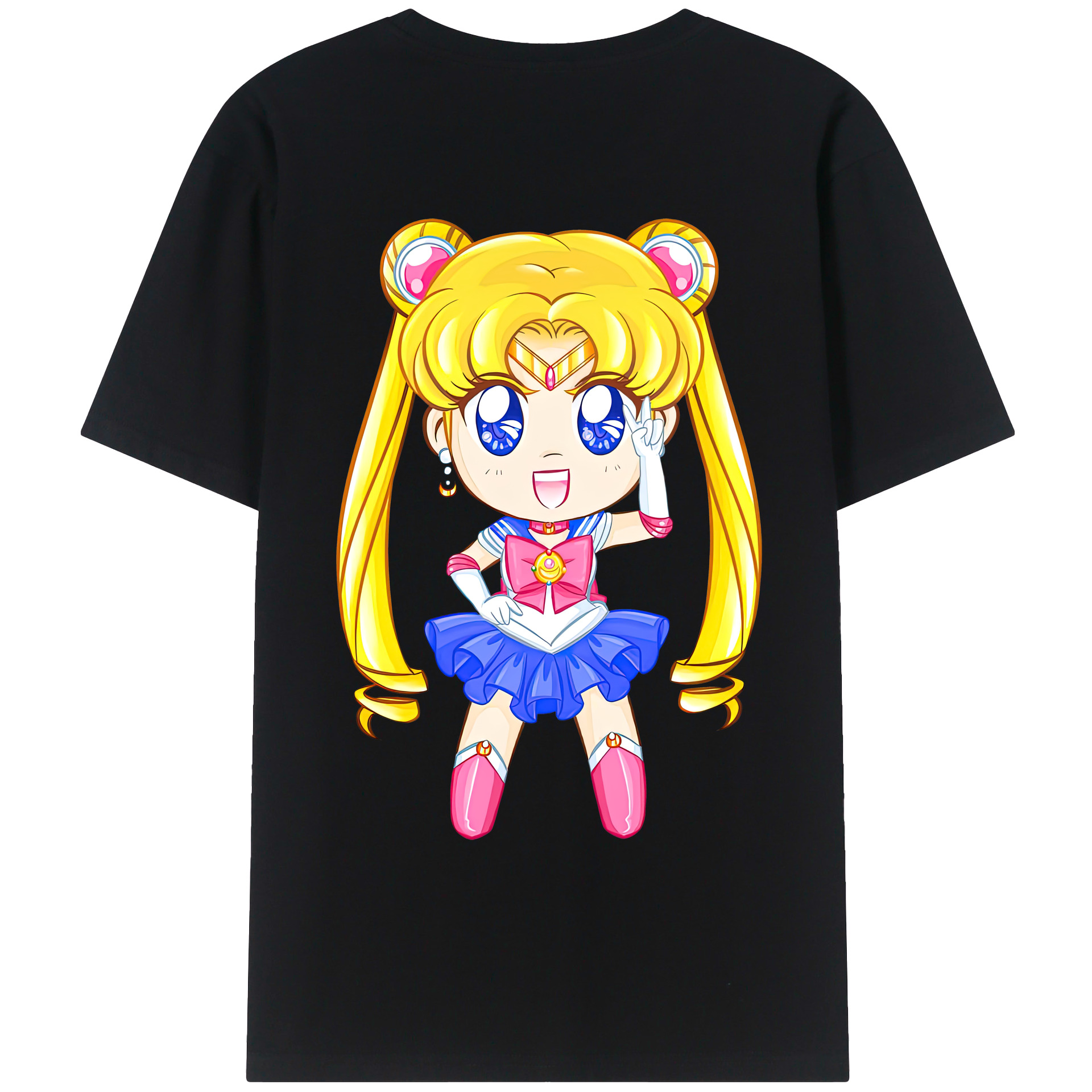 （画像用） 美少女戦士セーラームーン 月野 うさぎ つきの うさぎ Sailor Moon Tsukino Usagi レディース半袖Tシャツ(バックプリント)