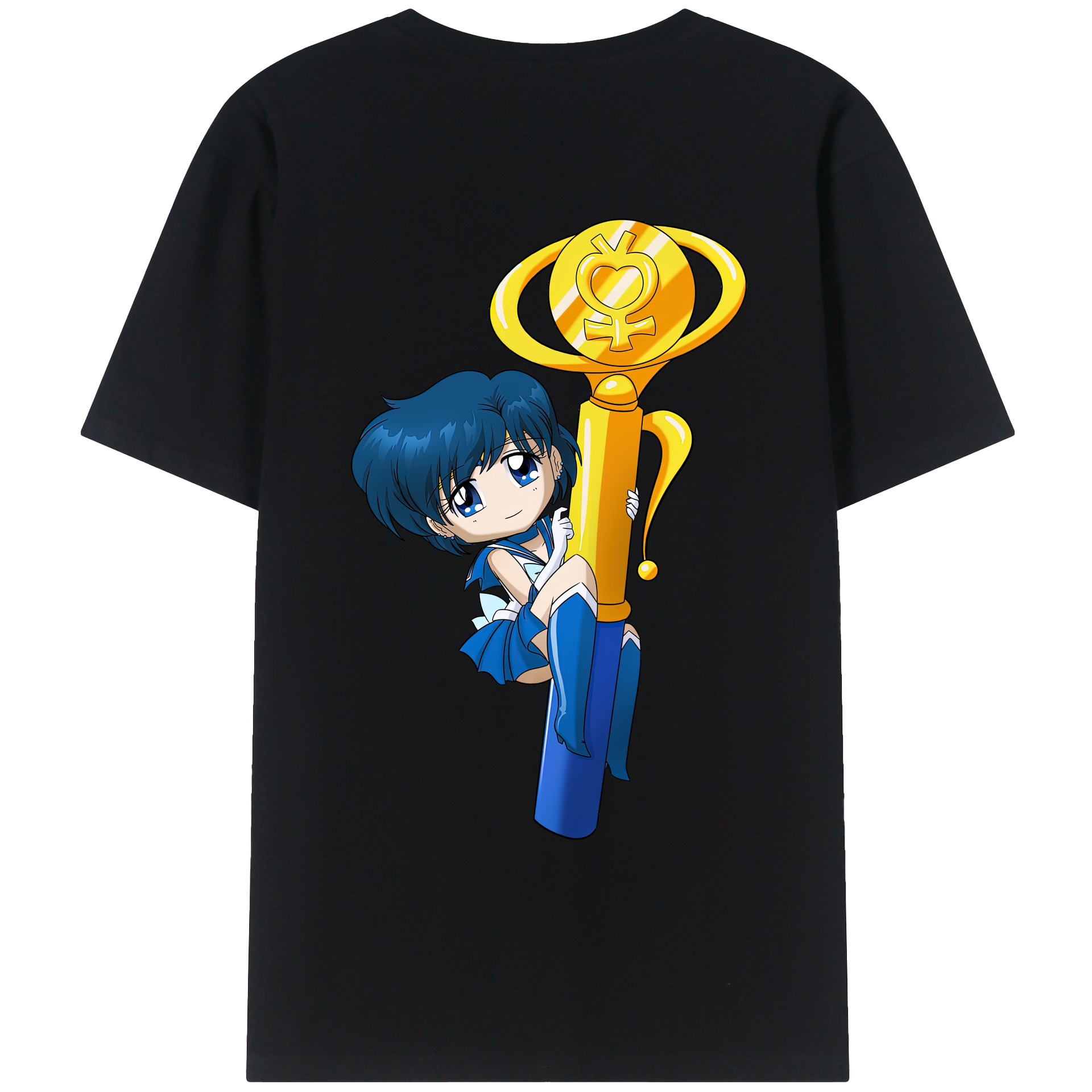 （画像用） 美少女戦士セーラームーン 水野 亜美 みずの あみ Sailor Moon Mizuno Ami レディース半袖Tシャツ(バックプリント)