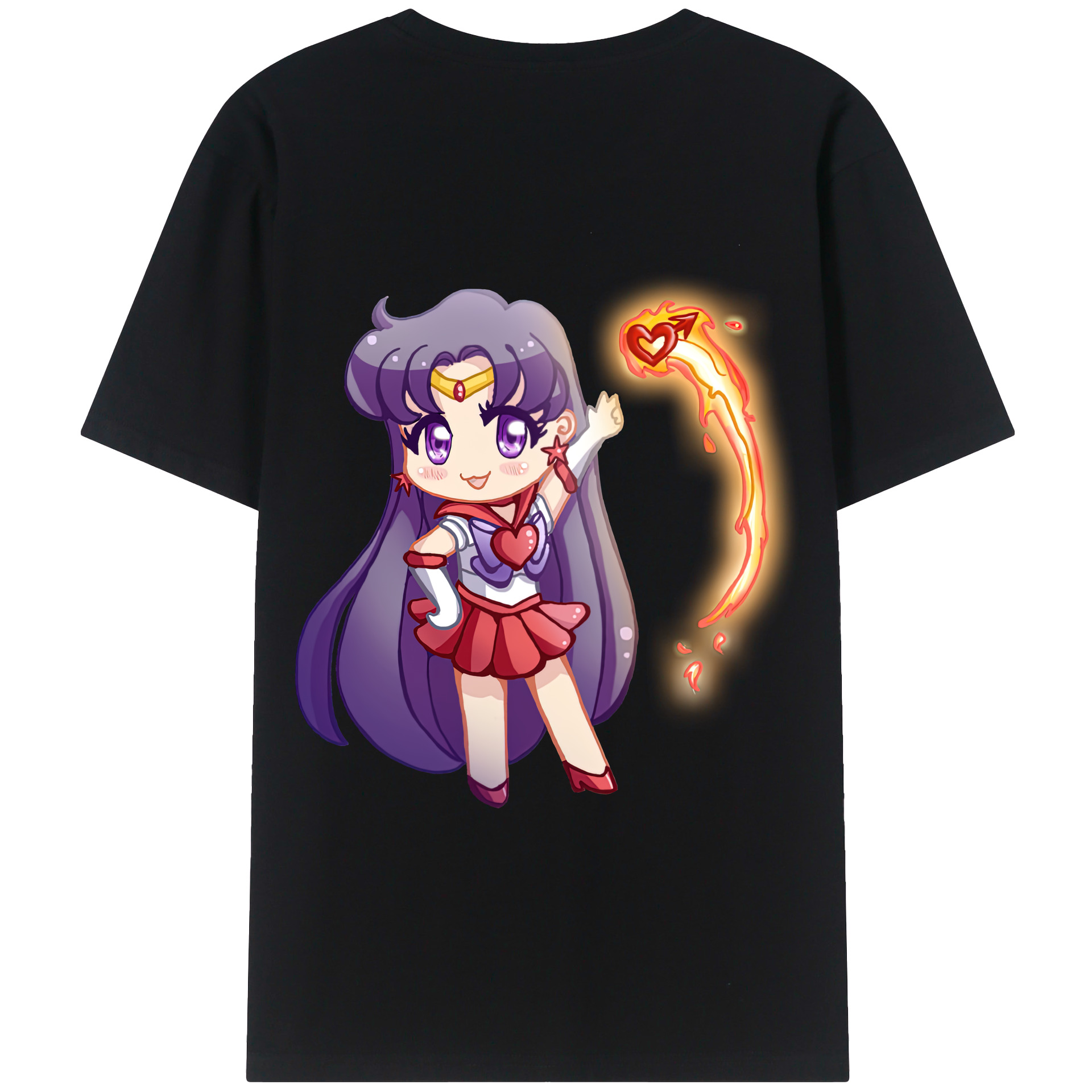 （画像用） 美少女戦士セーラームーン 火野レイ ひの レイ Sailor Moon Hino Rei （セーラーマーズ,Sailor Mars） レディース半袖Tシャツ(バックプリント)