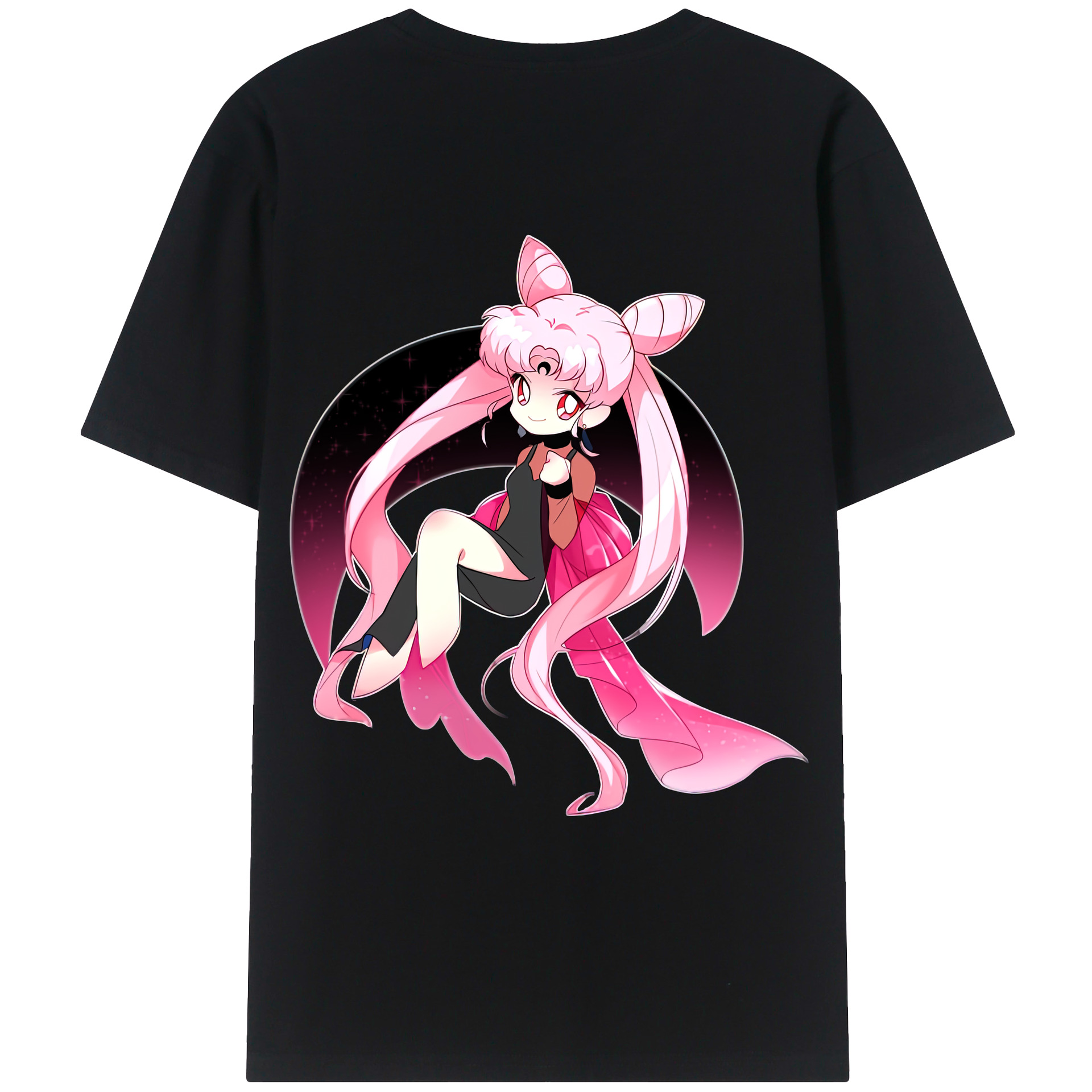 （画像用） 美少女戦士セーラームーン ちびうさ Sailor Moon Chibiusa Tsukino Usagi Small Lady Serenity レディース半袖Tシャツ(バックプリント)
