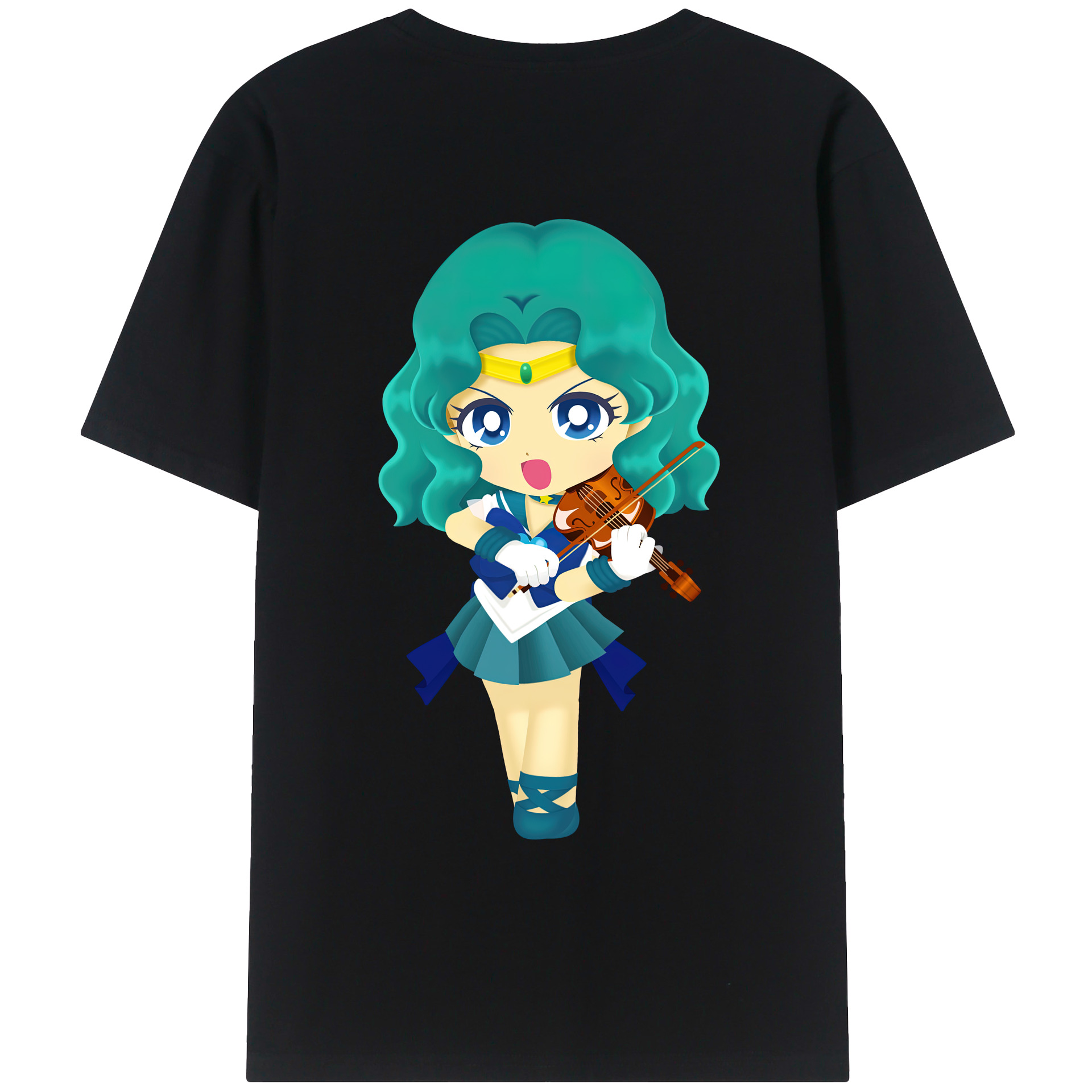 （画像用） 美少女戦士セーラームーン 海王 みちる（かいおう みちる） Sailor Moon Kaiou Michiru レディース半袖Tシャツ(バックプリント)