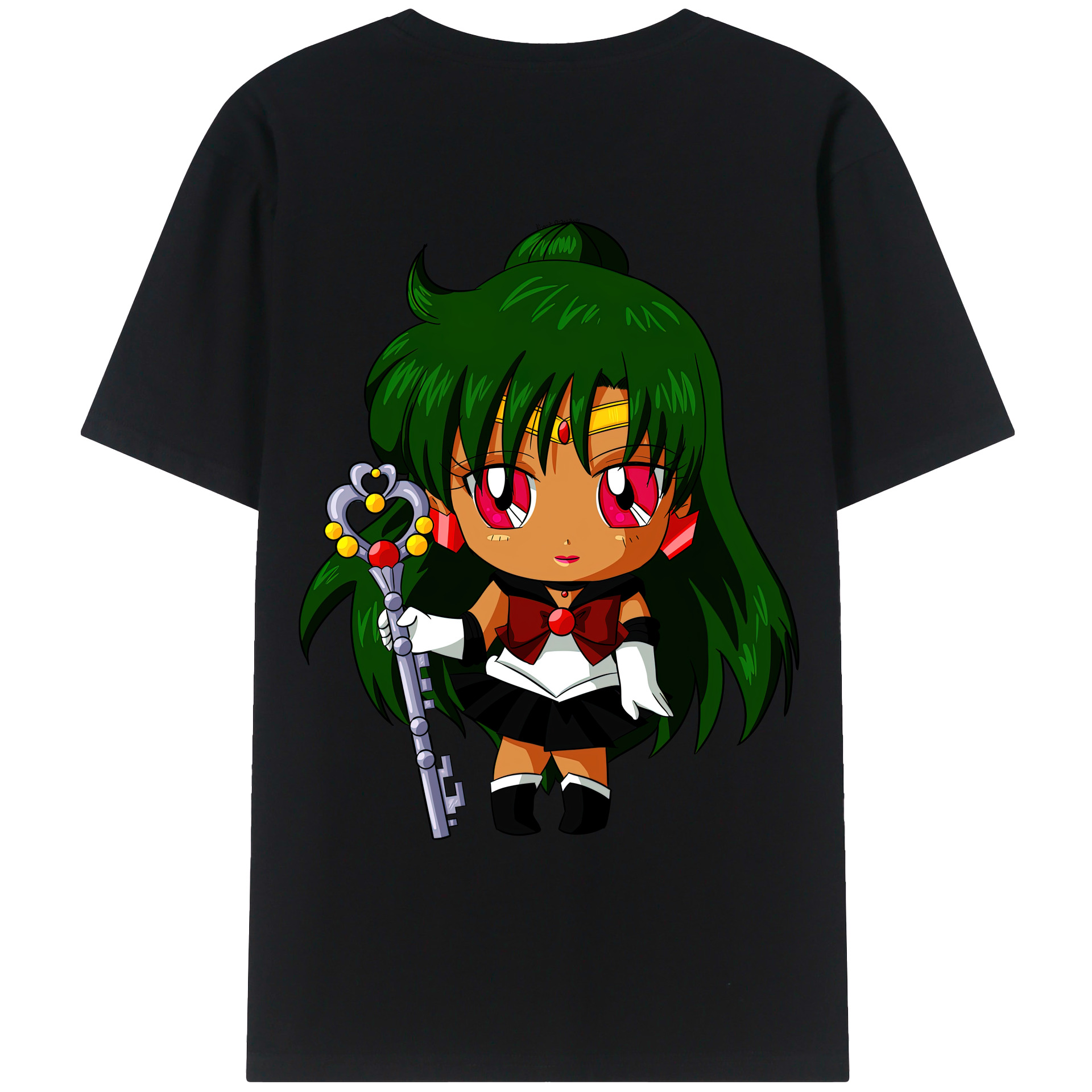 （画像用） 美少女戦士セーラームーン 冥王せつな Sailor Moon Meiou Setsuna レディース半袖Tシャツ(バックプリント)