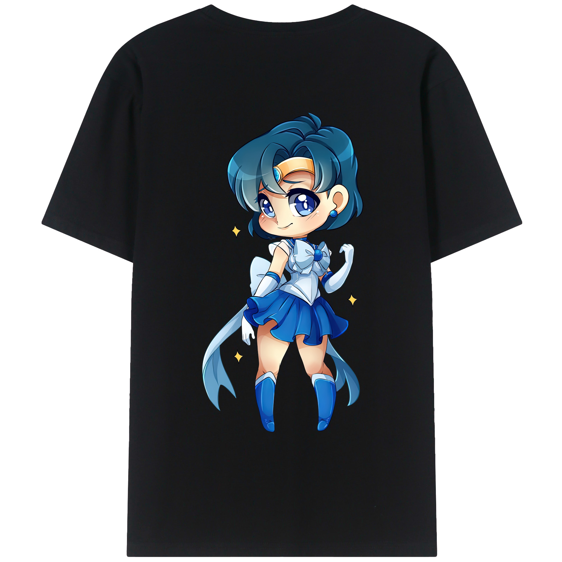 （画像用） 美少女戦士セーラームーン 水野 亜美 みずの あみ Sailor Moon Mizuno Ami レディース半袖Tシャツ(バックプリント)