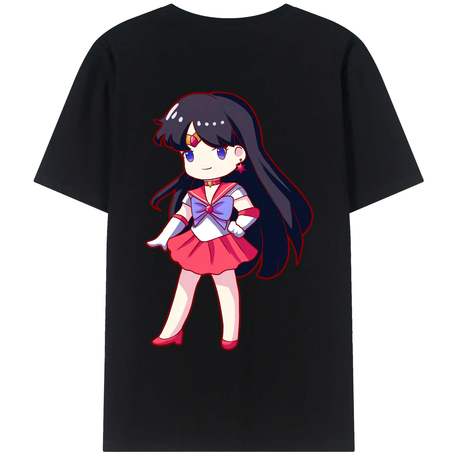 （画像用） 美少女戦士セーラームーン 火野レイ ひの レイ Sailor Moon Hino Rei （セーラーマーズ,Sailor Mars） レディース半袖Tシャツ(バックプリント)