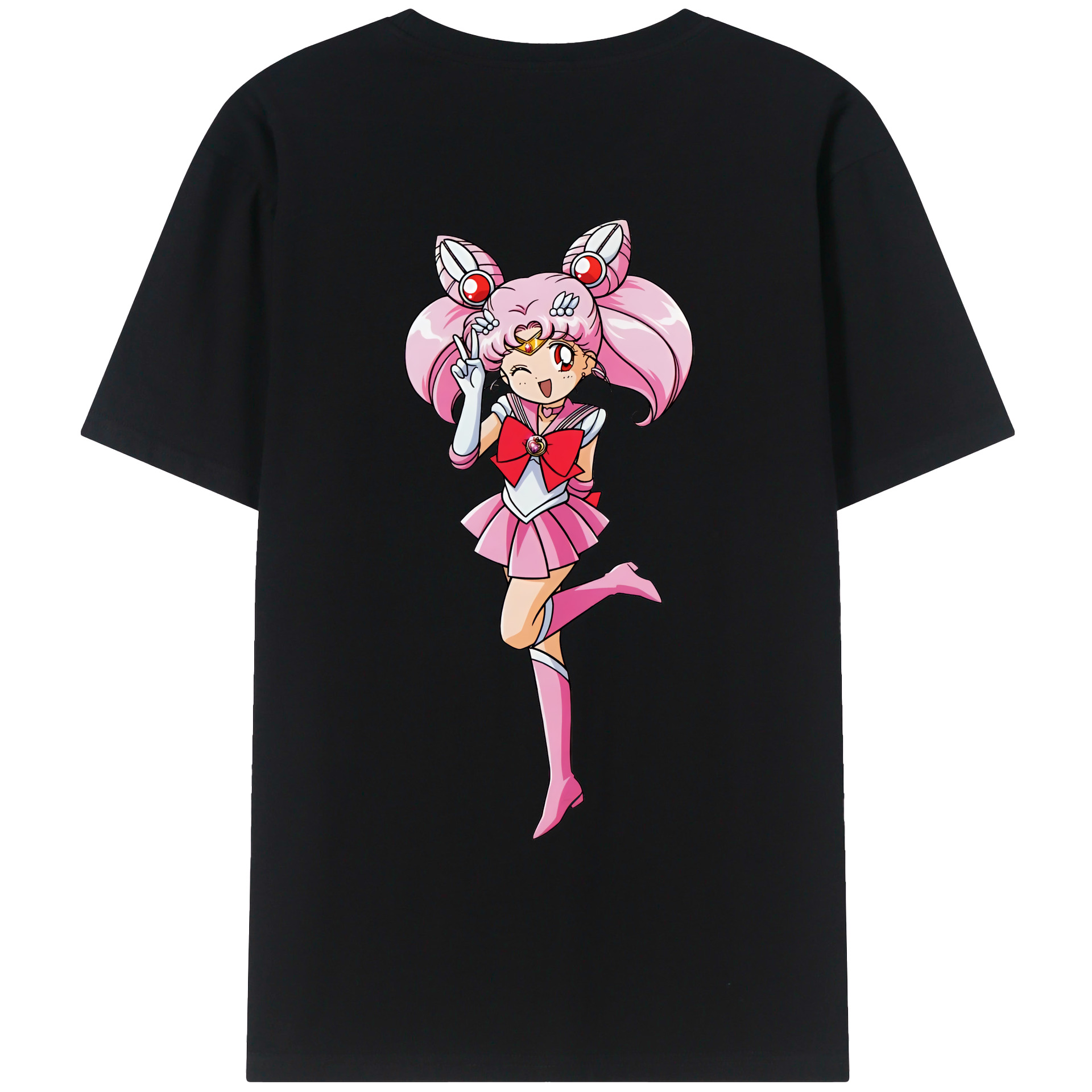 （画像用） 美少女戦士セーラームーン ちびうさ Sailor Moon Chibiusa Tsukino Usagi Small Lady Serenity レディース半袖Tシャツ(バックプリント)