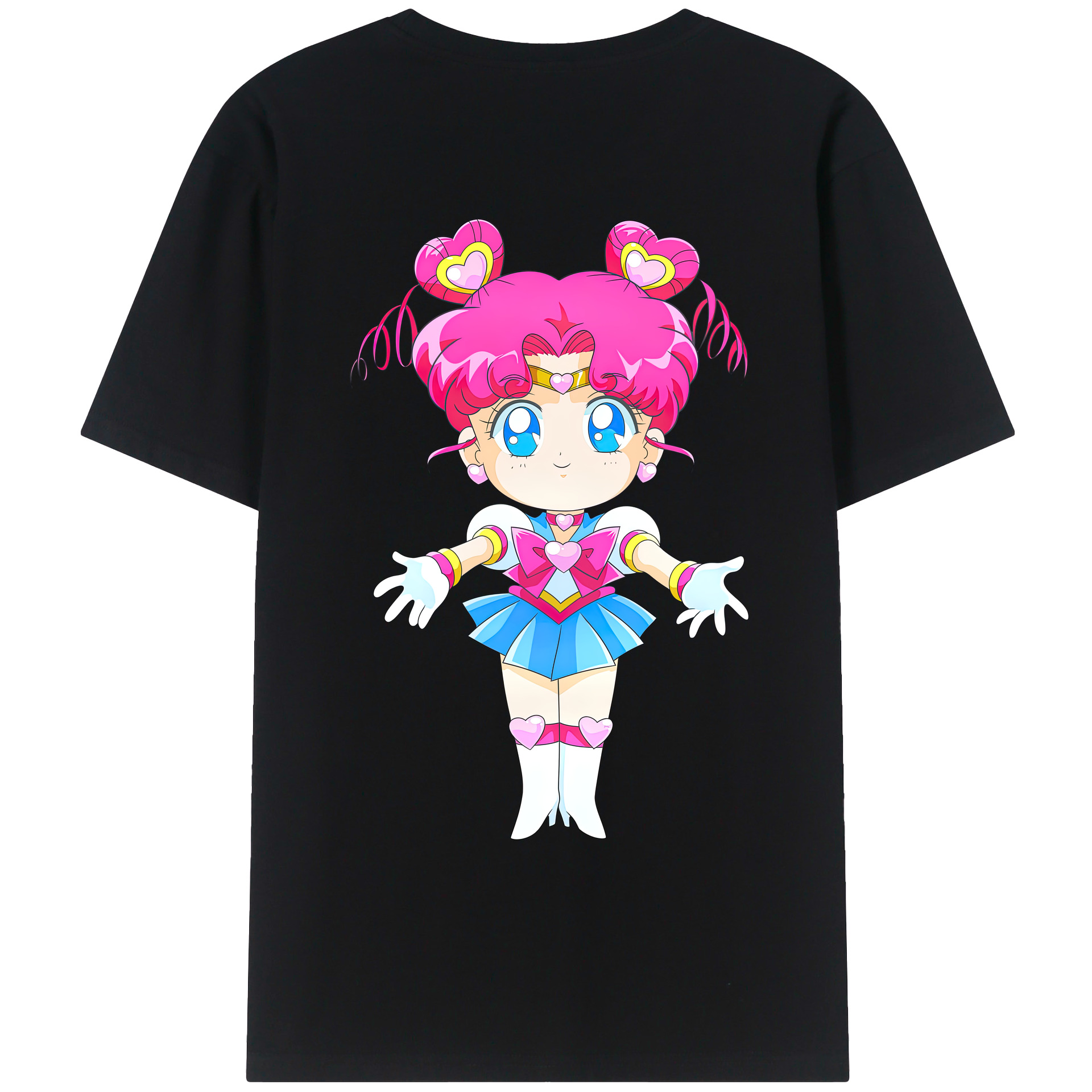 （画像用） 美少女戦士セーラームーン ちびうさ Sailor Moon Chibiusa Tsukino Usagi Small Lady Serenity レディース半袖Tシャツ(バックプリント)