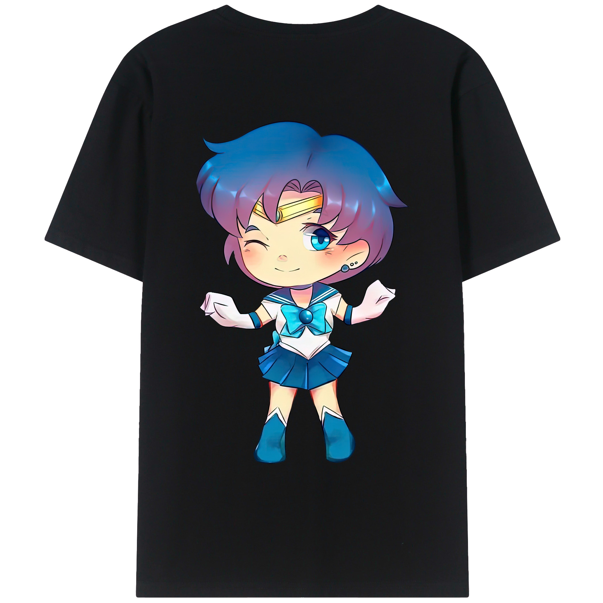 （画像用） 美少女戦士セーラームーン 水野 亜美 みずの あみ Sailor Moon Mizuno Ami レディース半袖Tシャツ(バックプリント)