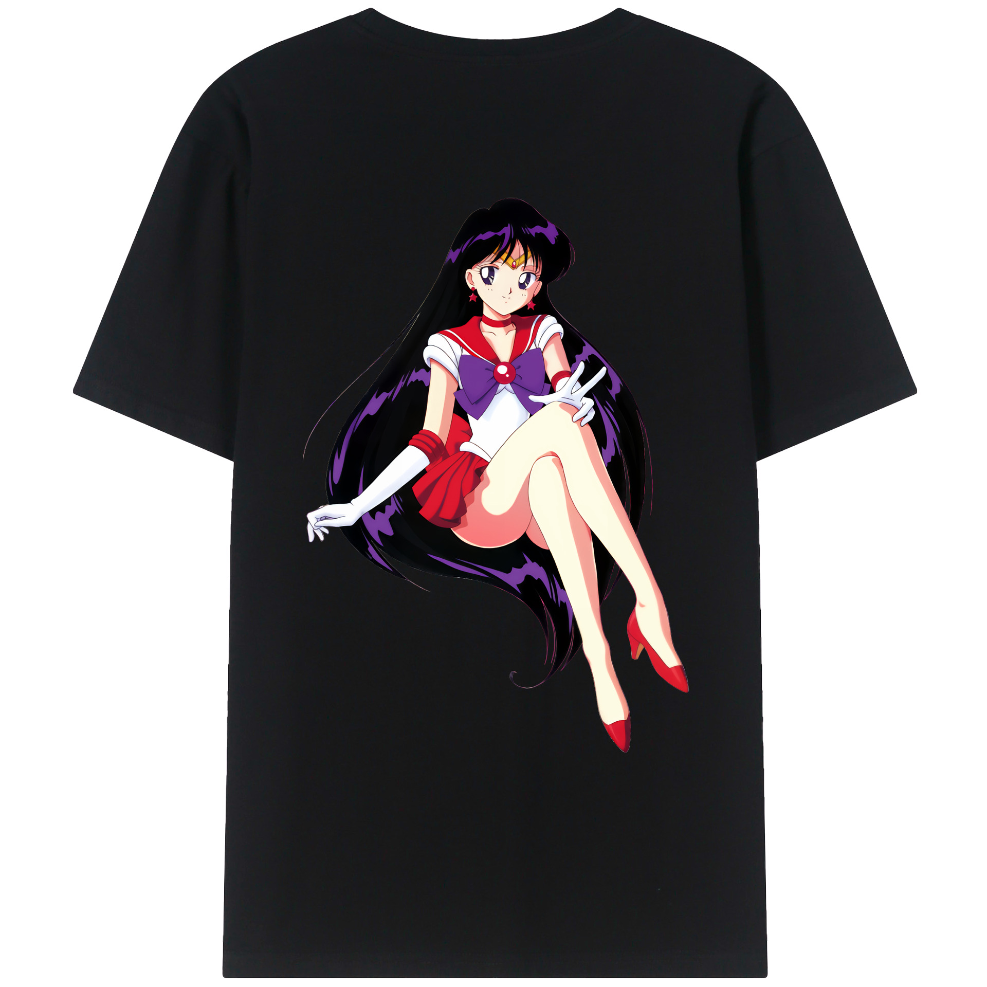 （画像用） 美少女戦士セーラームーン 火野レイ ひの レイ Sailor Moon Hino Rei （セーラーマーズ,Sailor Mars） レディース半袖Tシャツ(バックプリント)