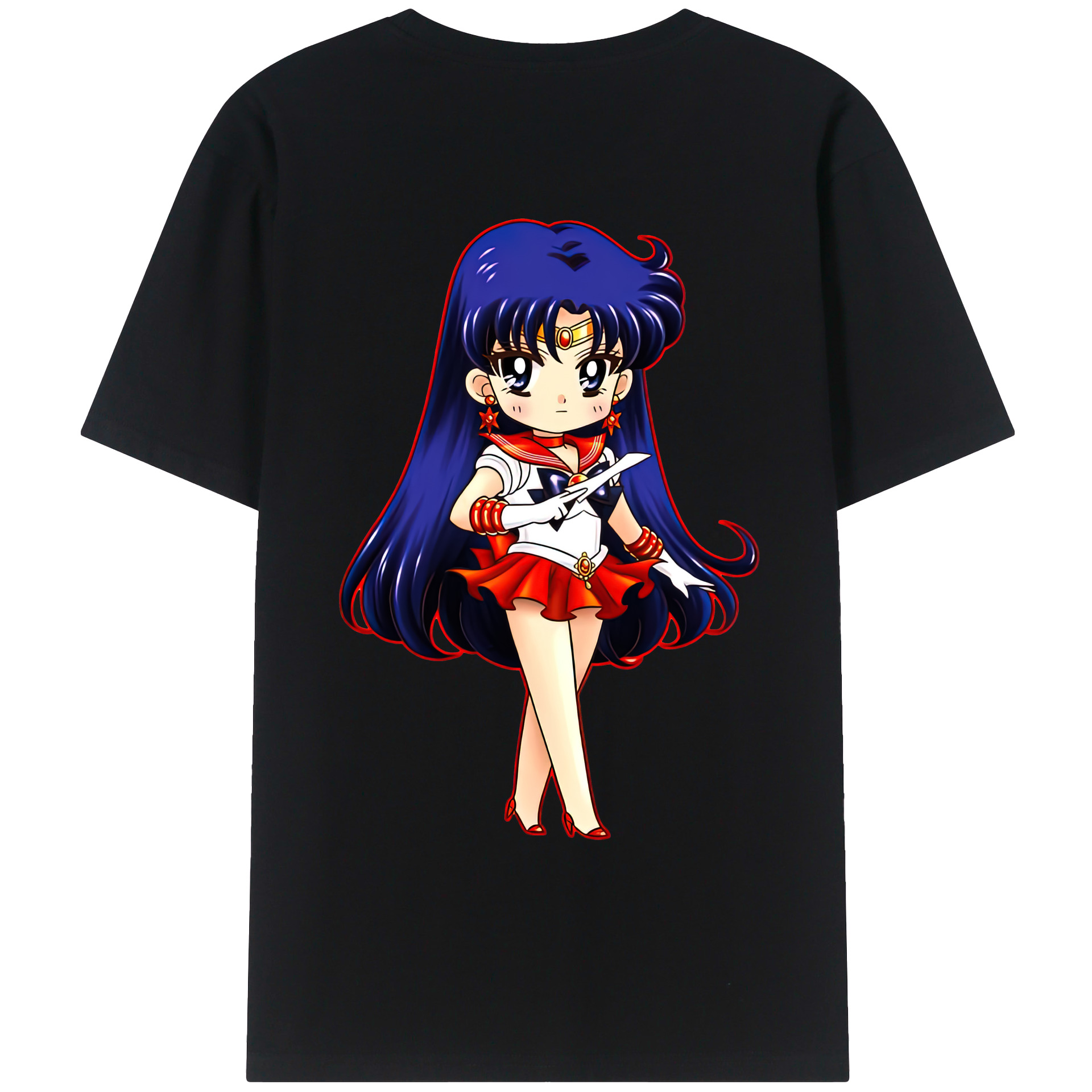（画像用） 美少女戦士セーラームーン 火野レイ ひの レイ Sailor Moon Hino Rei （セーラーマーズ,Sailor Mars） レディース半袖Tシャツ(バックプリント)