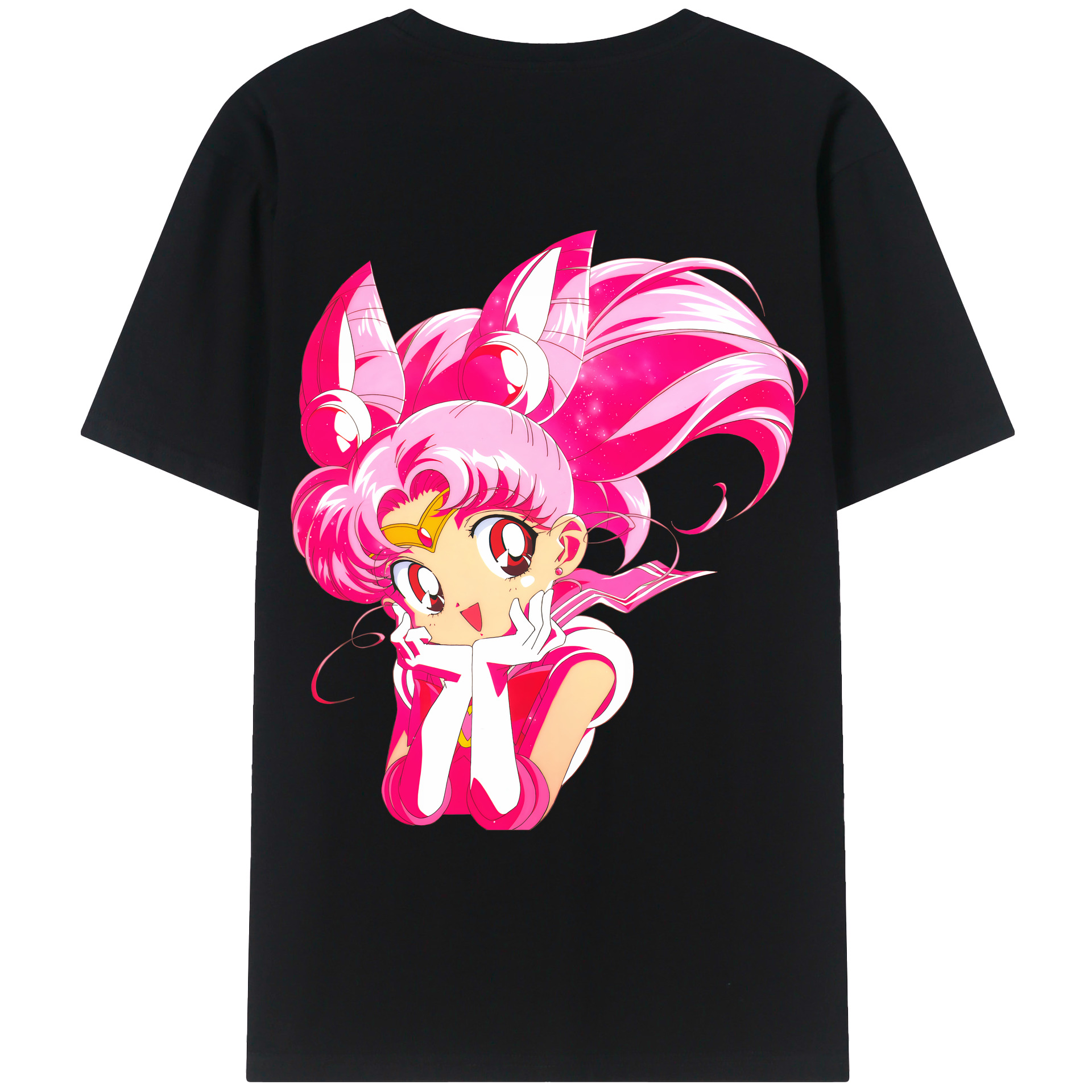 （画像用） 美少女戦士セーラームーン ちびうさ Sailor Moon Chibiusa Tsukino Usagi Small Lady Serenity レディース半袖Tシャツ(バックプリント)