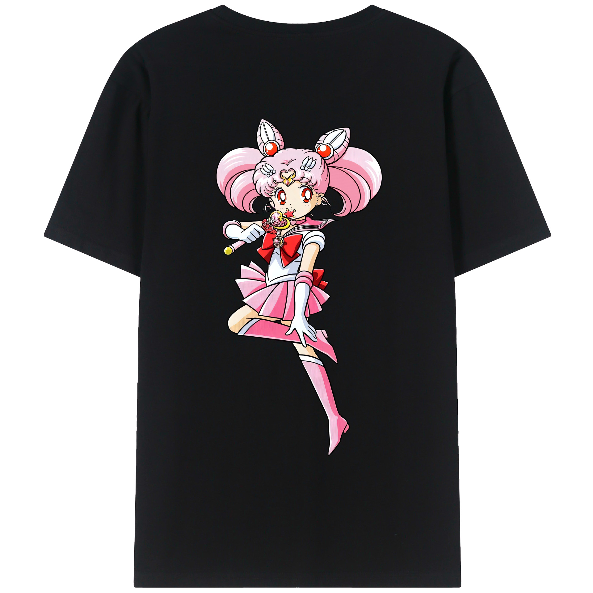 （画像用） 美少女戦士セーラームーン ちびうさ Sailor Moon Chibiusa Tsukino Usagi Small Lady Serenity レディース半袖Tシャツ(バックプリント)