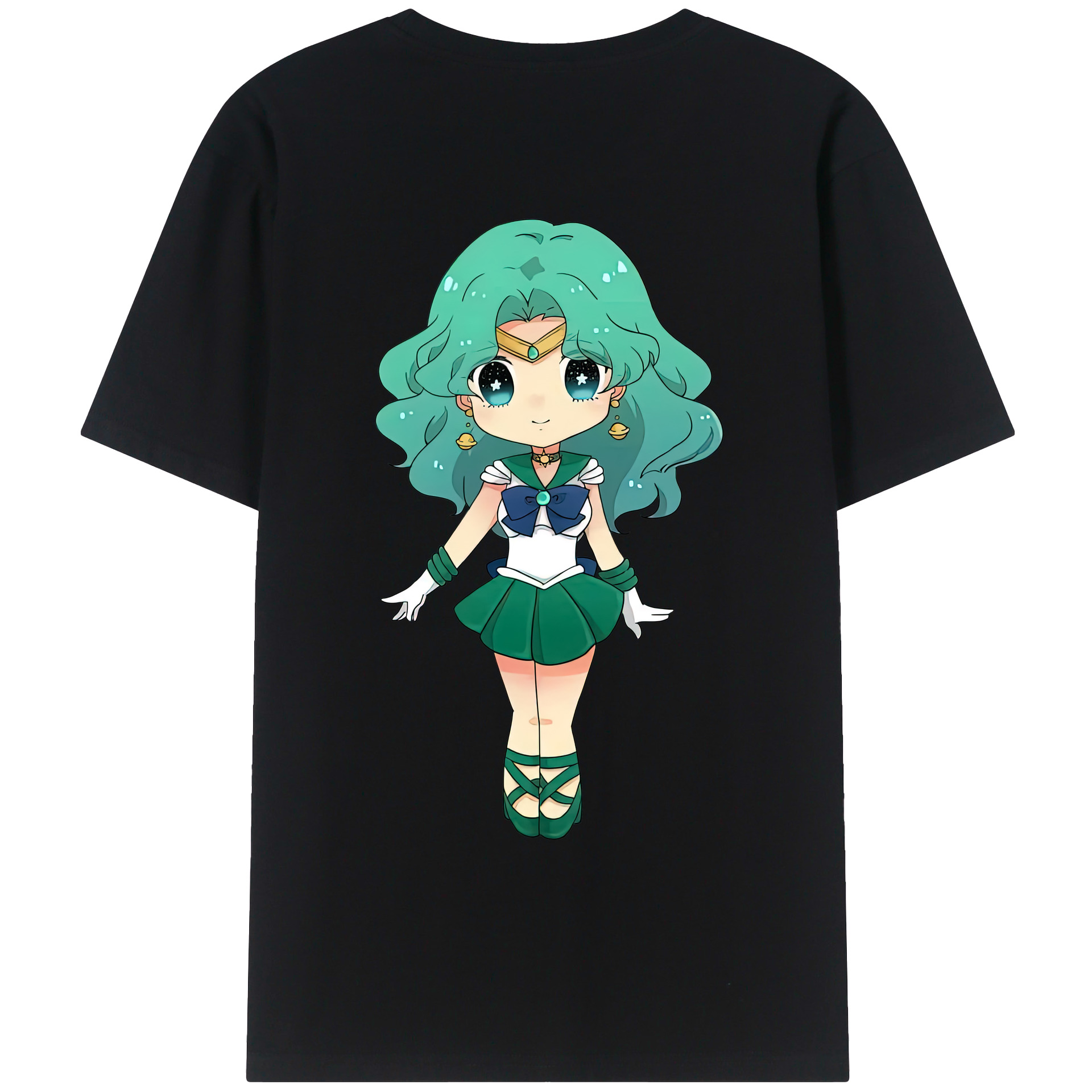 （画像用） 美少女戦士セーラームーン 海王 みちる（かいおう みちる） Sailor Moon Kaiou Michiru レディース半袖Tシャツ(バックプリント)