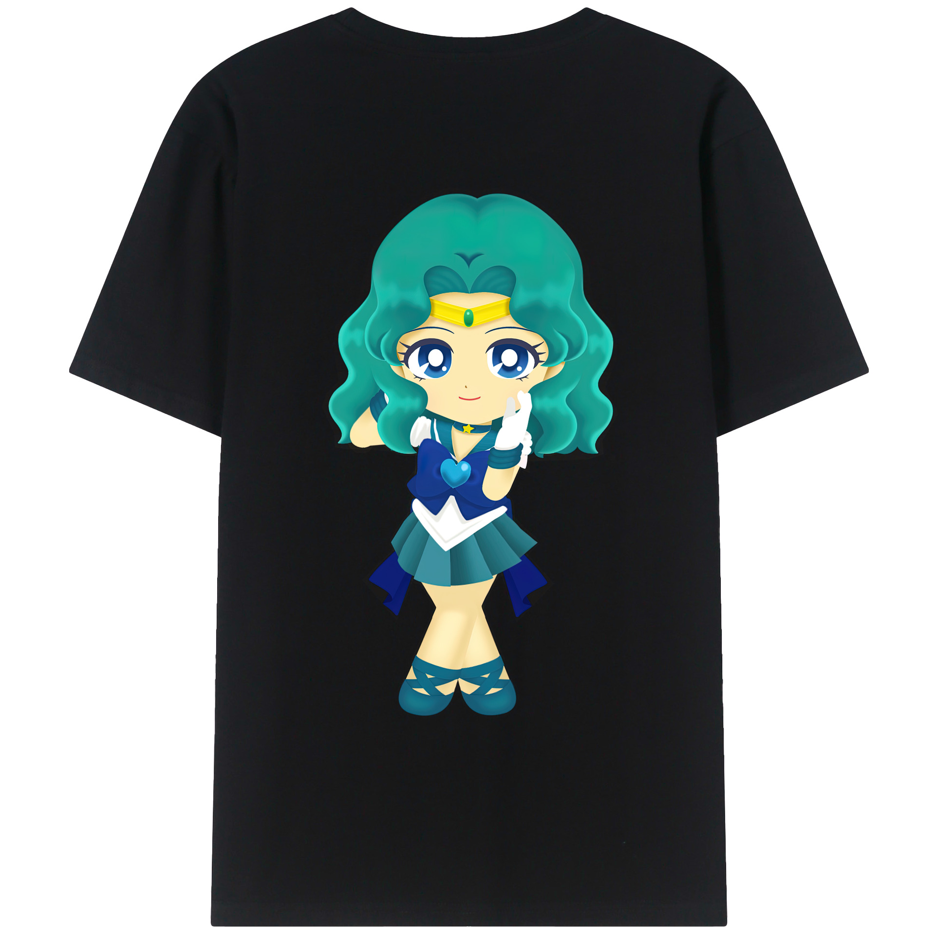 （画像用） 美少女戦士セーラームーン 海王 みちる（かいおう みちる） Sailor Moon Kaiou Michiru レディース半袖Tシャツ(バックプリント)