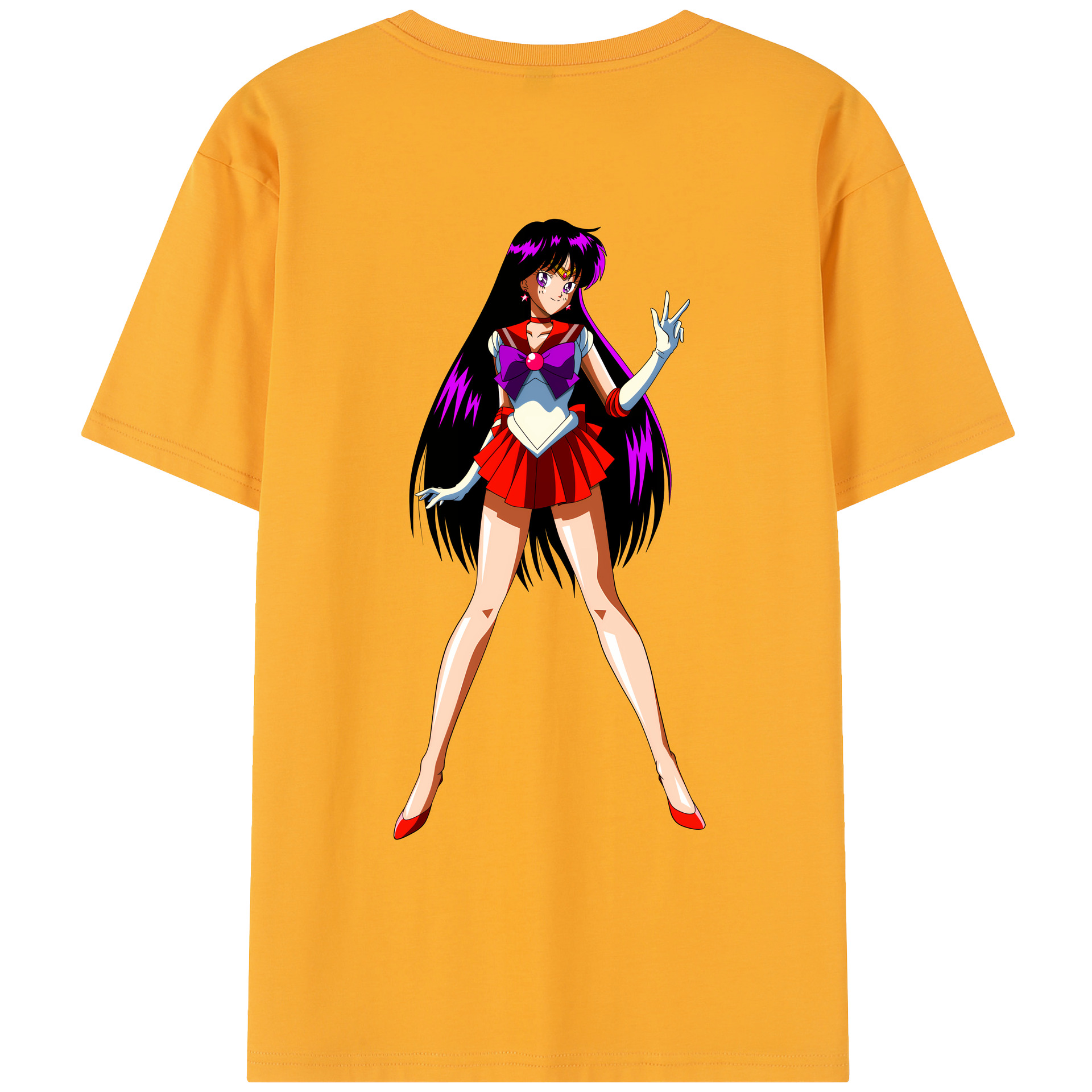 （画像用） 美少女戦士セーラームーン 火野レイ ひの レイ Sailor Moon Hino Rei （セーラーマーズ,Sailor Mars） レディース半袖Tシャツ(バックプリント)
