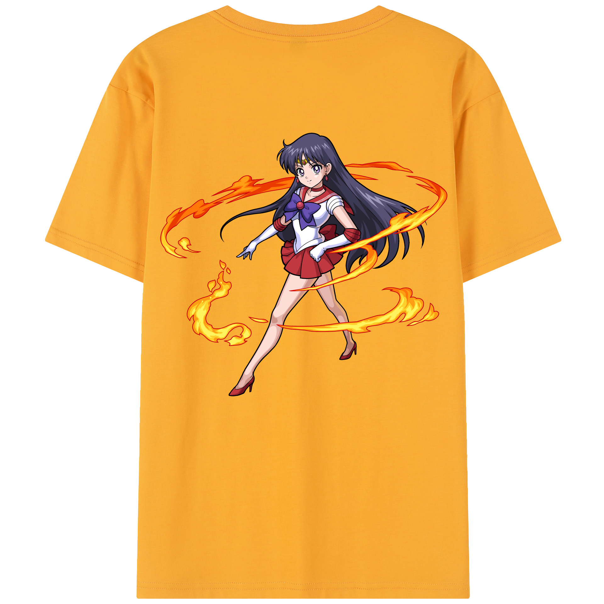 （画像用） 美少女戦士セーラームーン 火野レイ ひの レイ Sailor Moon Hino Rei （セーラーマーズ,Sailor Mars） レディース半袖Tシャツ(バックプリント)