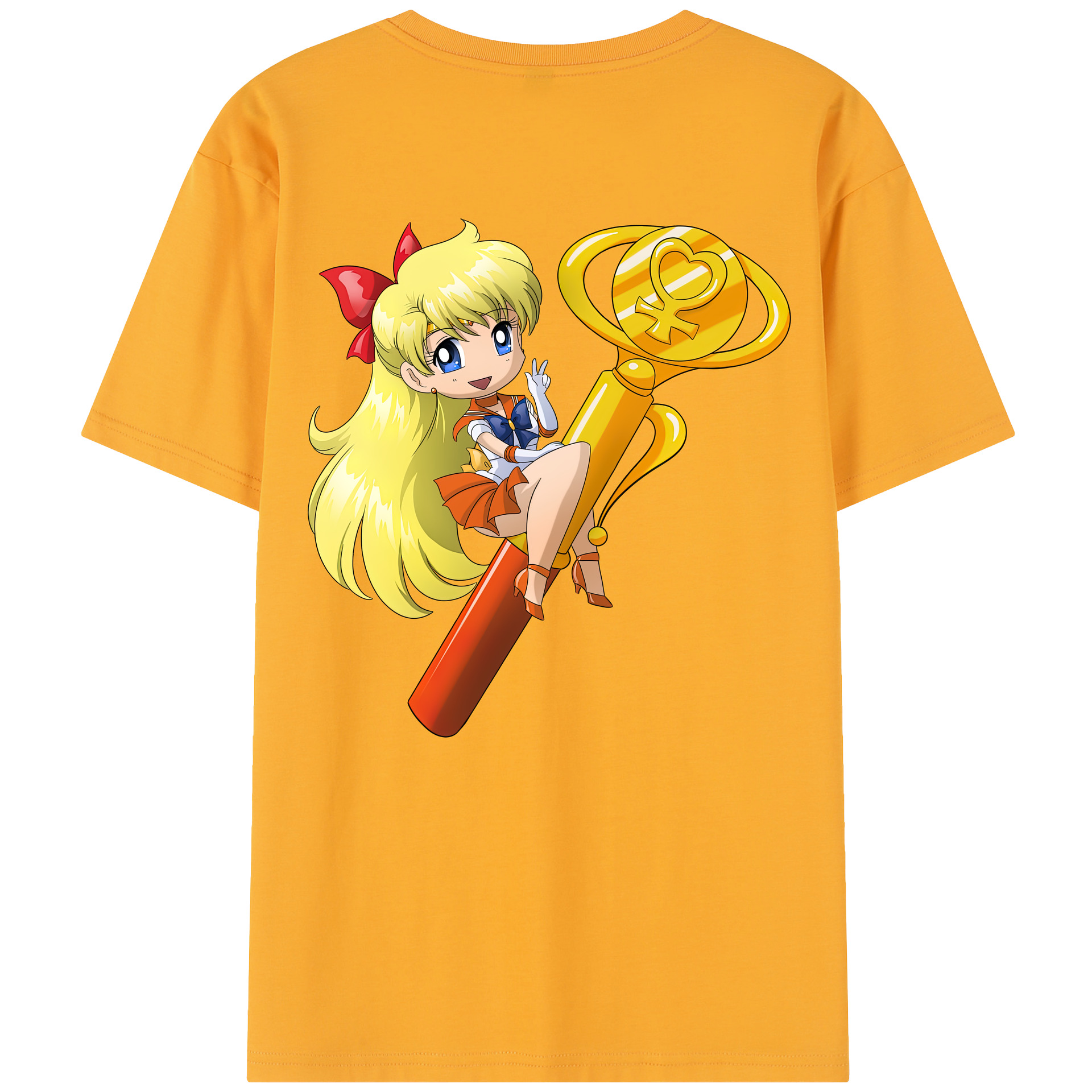 （画像用） 美少女戦士セーラームーン 愛野 美奈子 あいの みなこ Sailor Moon Aino Minako レディース半袖Tシャツ(バックプリント)