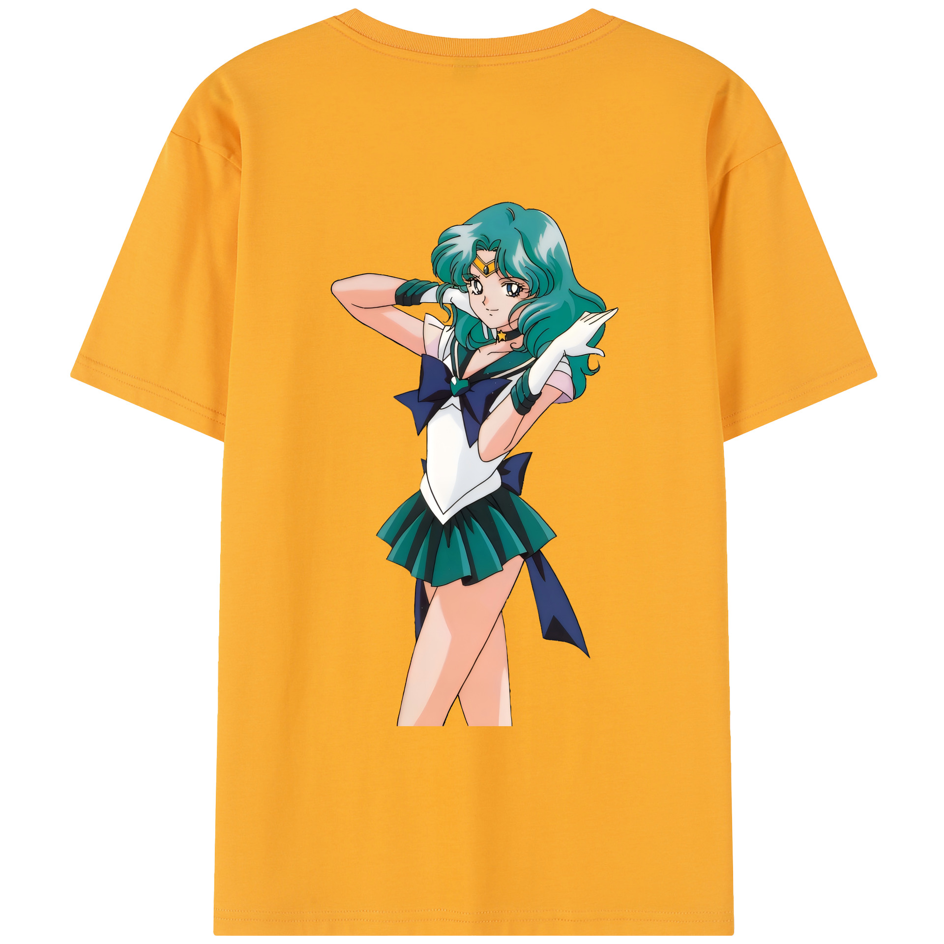 （画像用） 美少女戦士セーラームーン 海王 みちる（かいおう みちる） Sailor Moon Kaiou Michiru レディース半袖Tシャツ(バックプリント)