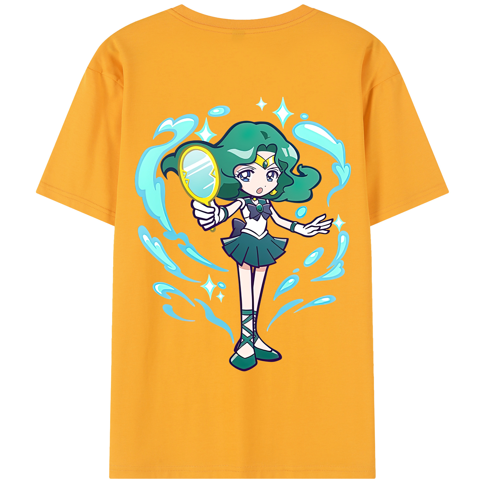 （画像用） 美少女戦士セーラームーン 海王 みちる（かいおう みちる） Sailor Moon Kaiou Michiru レディース半袖Tシャツ(バックプリント)