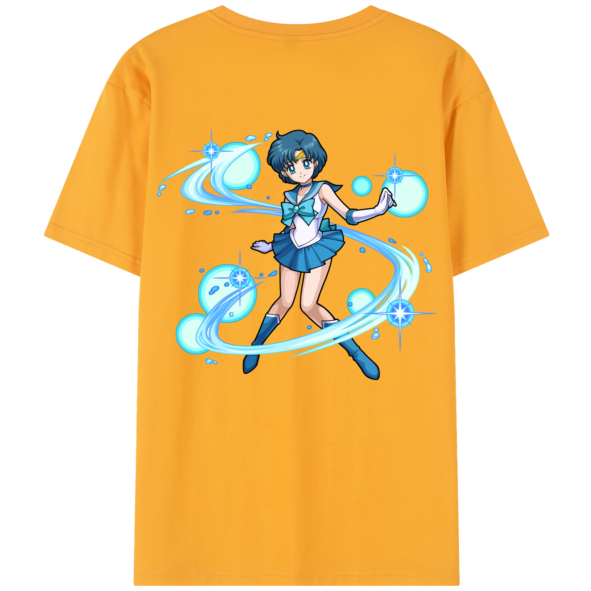 （画像用） 美少女戦士セーラームーン 水野 亜美 みずの あみ Sailor Moon Mizuno Ami レディース半袖Tシャツ(バックプリント)