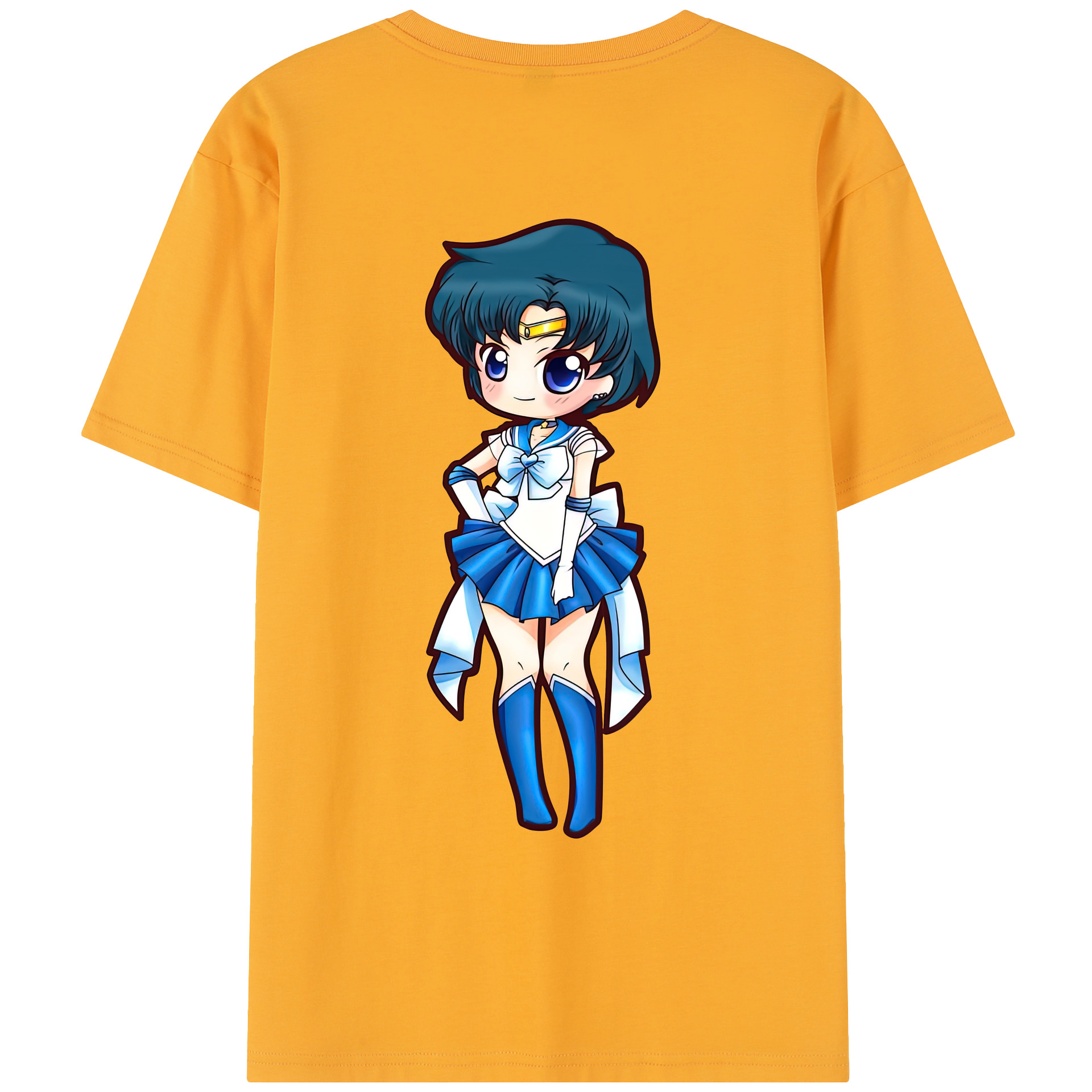 （画像用） 美少女戦士セーラームーン 水野 亜美 みずの あみ Sailor Moon Mizuno Ami レディース半袖Tシャツ(バックプリント)