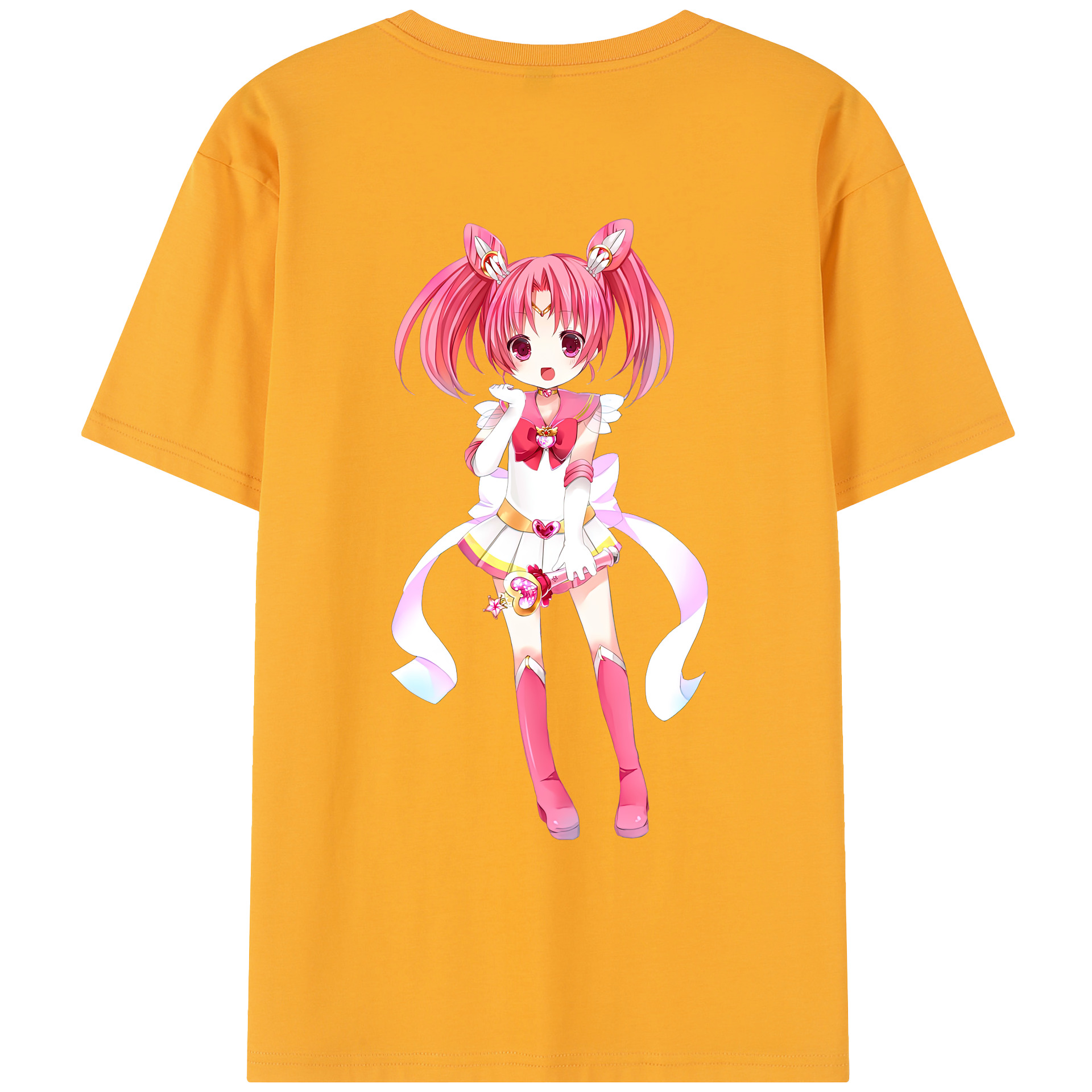 （画像用） 美少女戦士セーラームーン ちびうさ Sailor Moon Chibiusa Tsukino Usagi Small Lady Serenity レディース半袖Tシャツ(バックプリント)