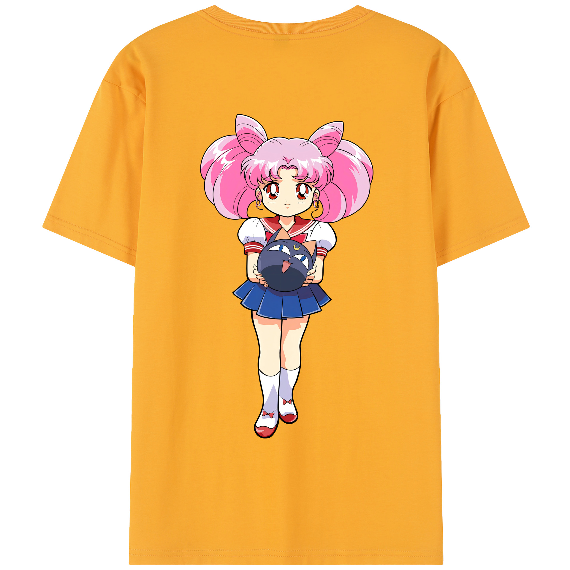 （画像用） 美少女戦士セーラームーン ちびうさ Sailor Moon Chibiusa Tsukino Usagi Small Lady Serenity レディース半袖Tシャツ(バックプリント)