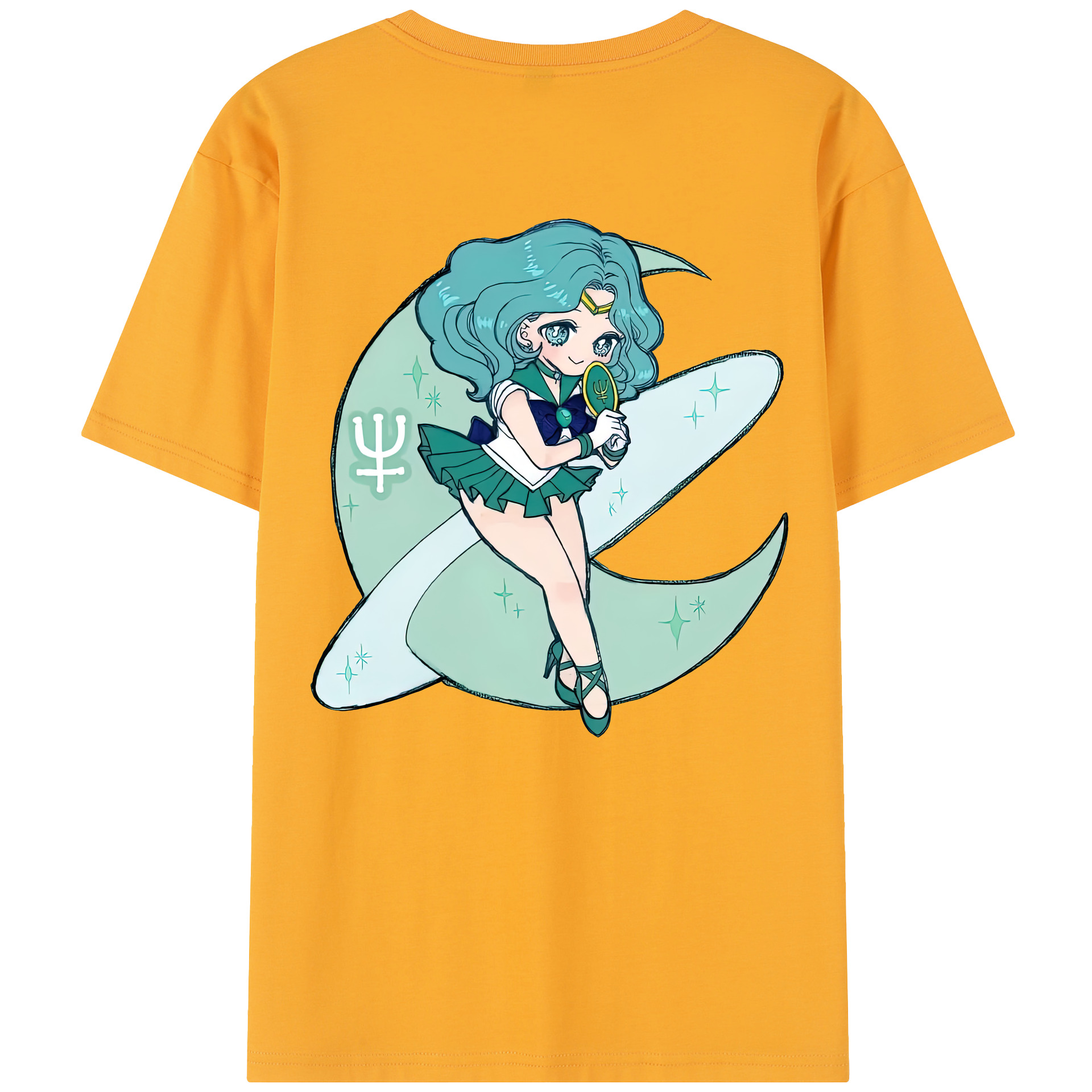 （画像用） 美少女戦士セーラームーン 海王 みちる（かいおう みちる） Sailor Moon Kaiou Michiru レディース半袖Tシャツ(バックプリント)